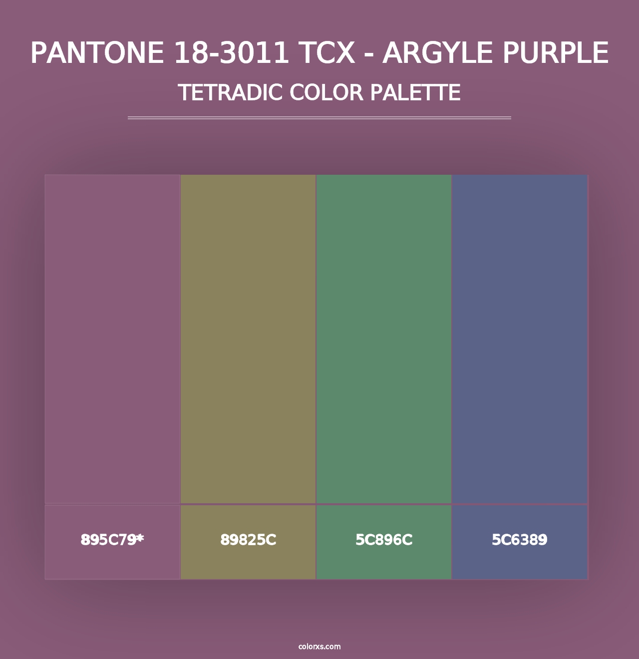 PANTONE 18-3011 TCX - Argyle Purple - Tetradic Color Palette