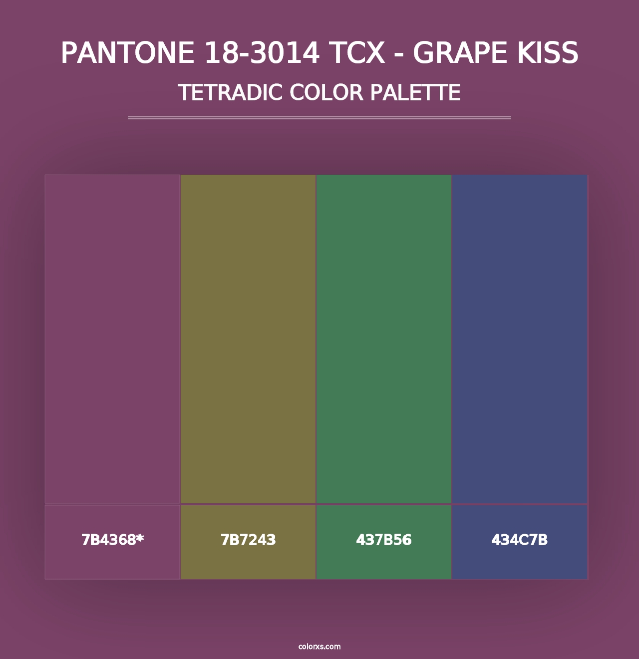 PANTONE 18-3014 TCX - Grape Kiss - Tetradic Color Palette