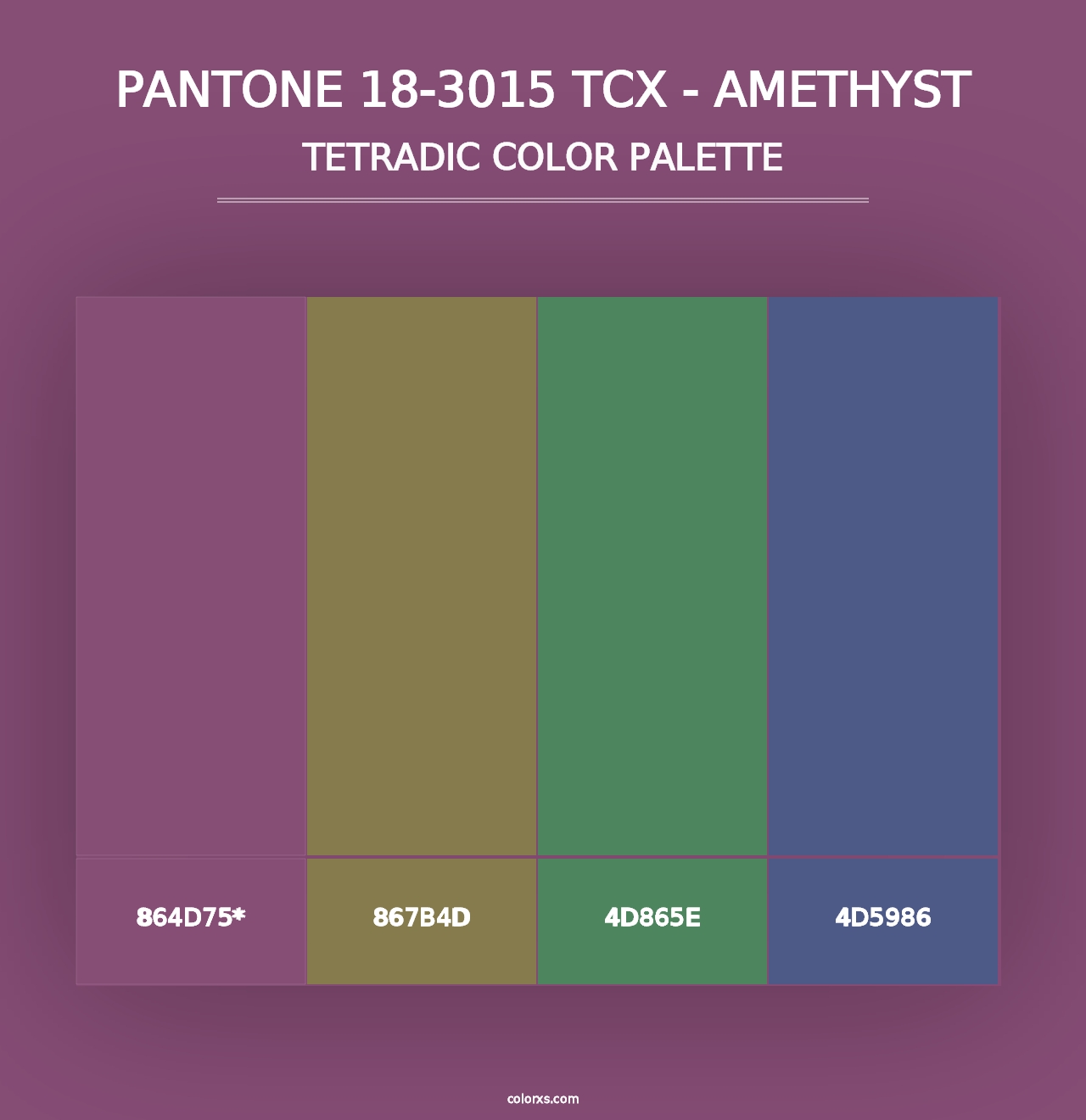 PANTONE 18-3015 TCX - Amethyst - Tetradic Color Palette