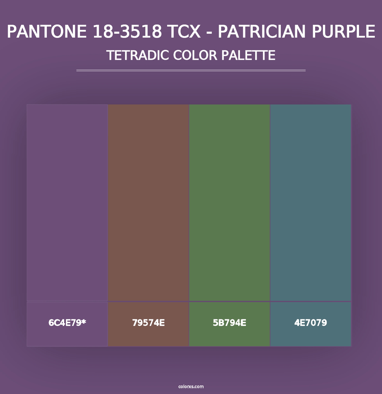 PANTONE 18-3518 TCX - Patrician Purple - Tetradic Color Palette