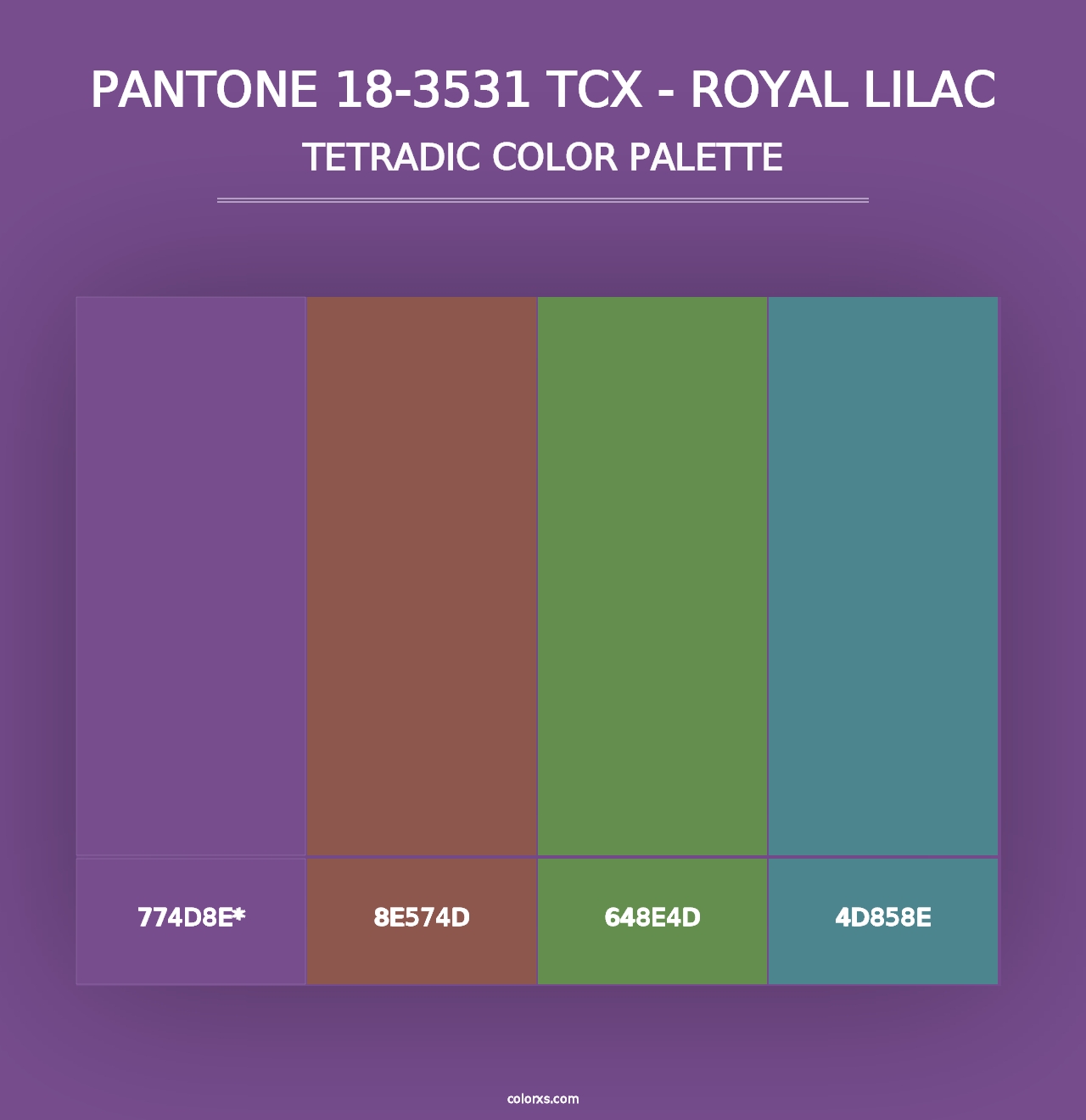 PANTONE 18-3531 TCX - Royal Lilac - Tetradic Color Palette