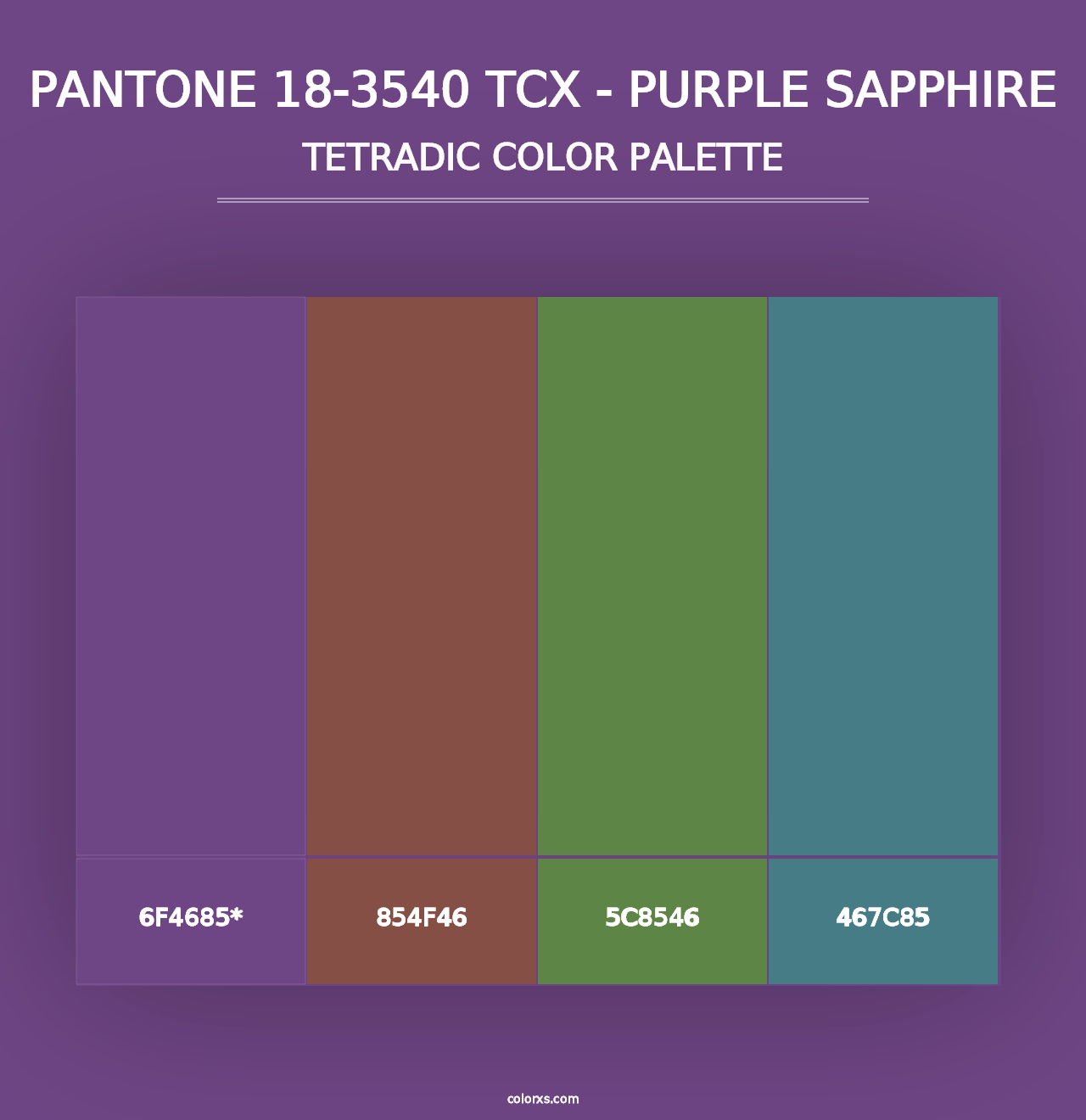 PANTONE 18-3540 TCX - Purple Sapphire - Tetradic Color Palette