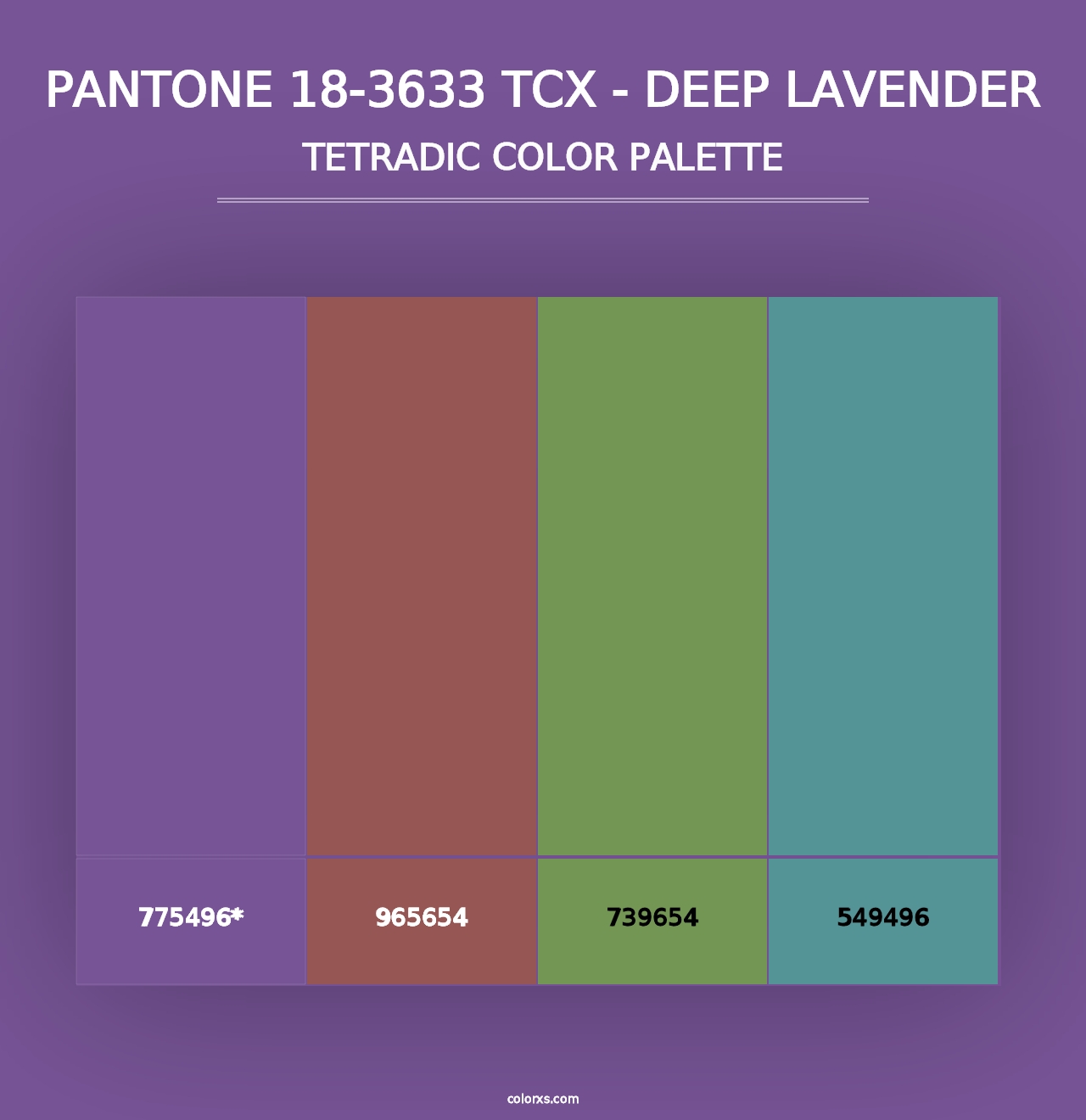 PANTONE 18-3633 TCX - Deep Lavender - Tetradic Color Palette