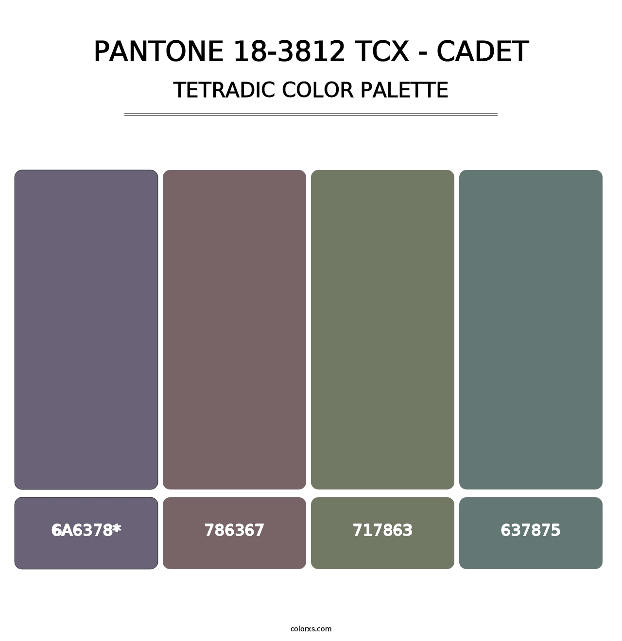 PANTONE 18-3812 TCX - Cadet - Tetradic Color Palette