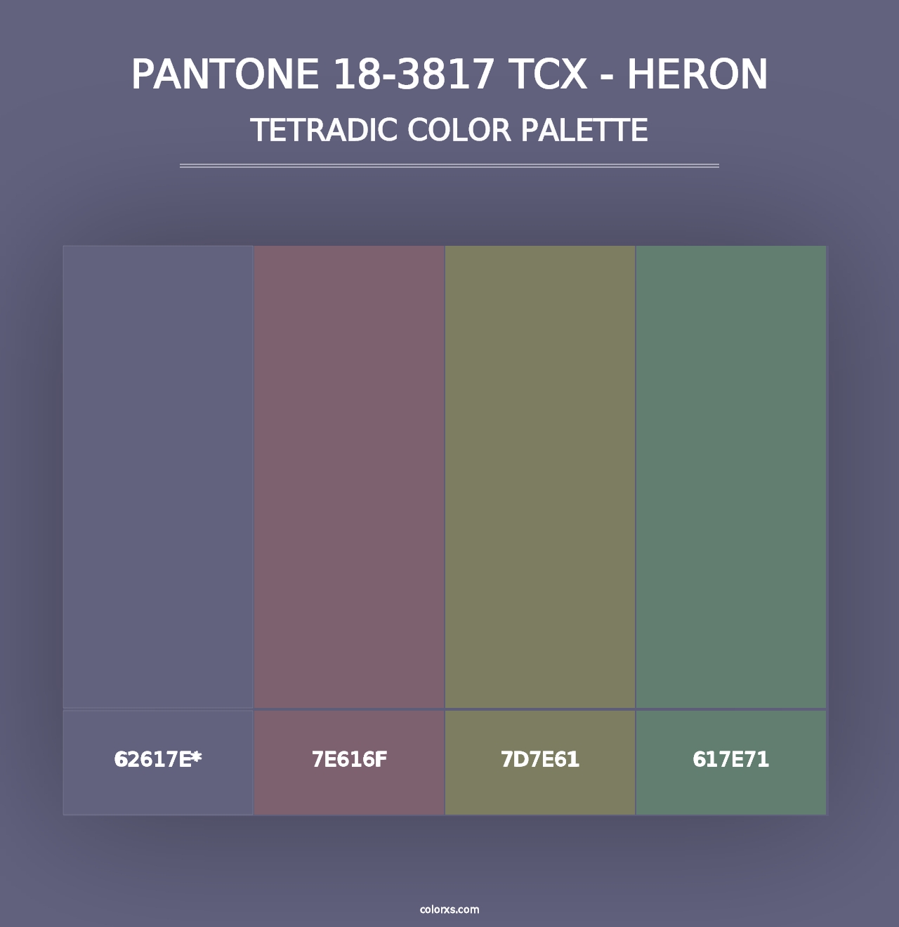 PANTONE 18-3817 TCX - Heron - Tetradic Color Palette