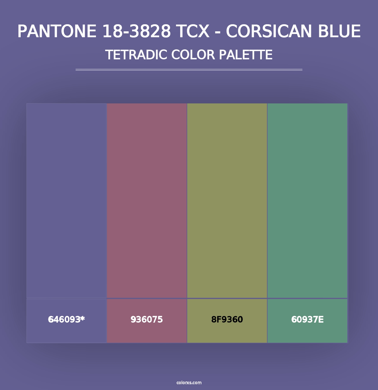 PANTONE 18-3828 TCX - Corsican Blue - Tetradic Color Palette