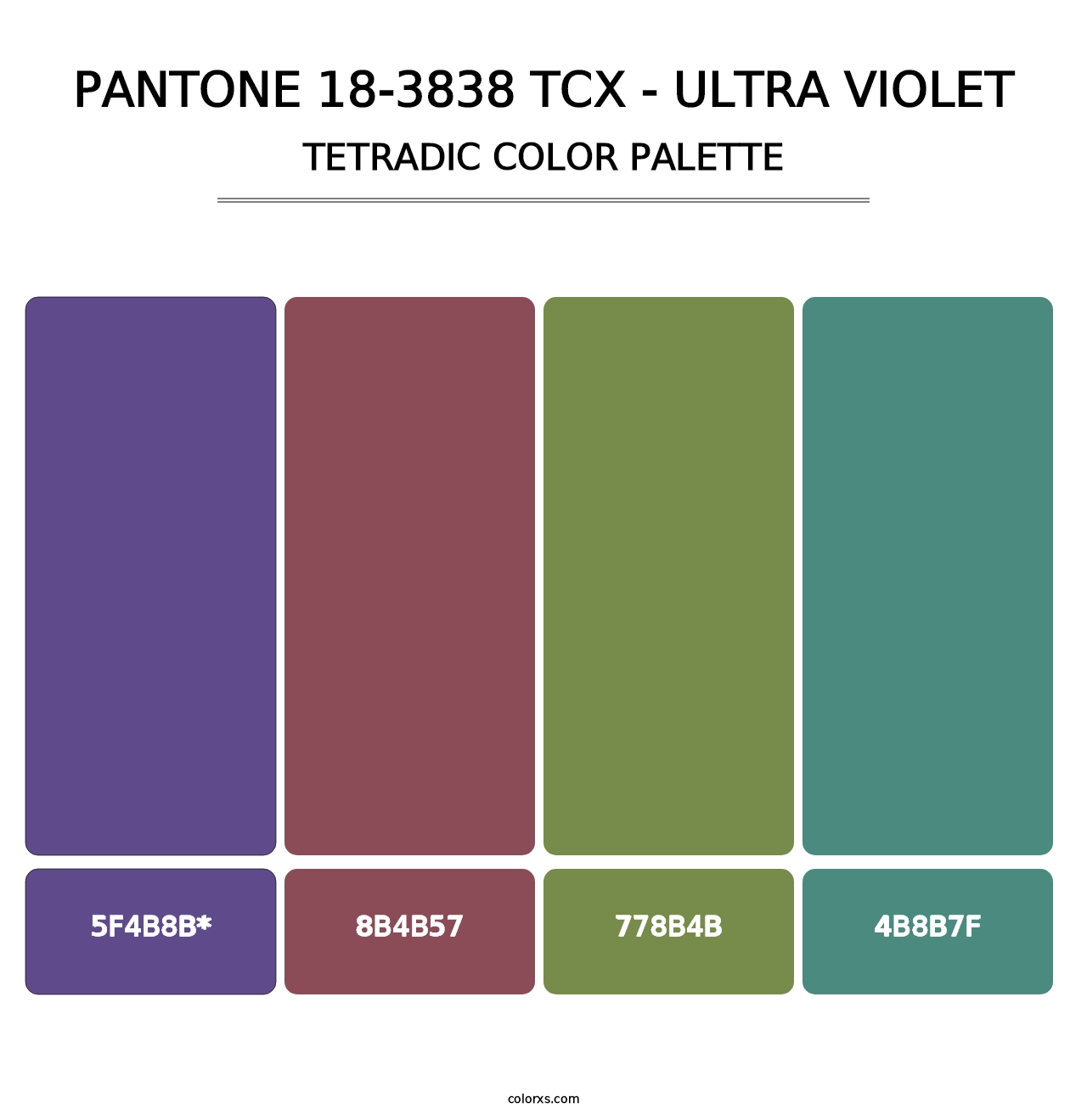 PANTONE 18-3838 TCX - Ultra Violet - Tetradic Color Palette