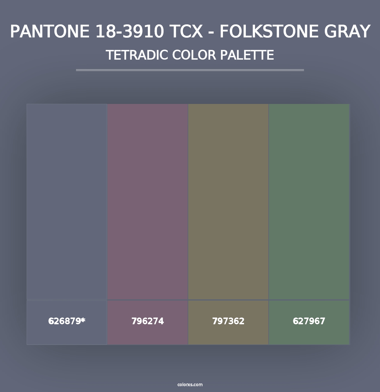 PANTONE 18-3910 TCX - Folkstone Gray - Tetradic Color Palette