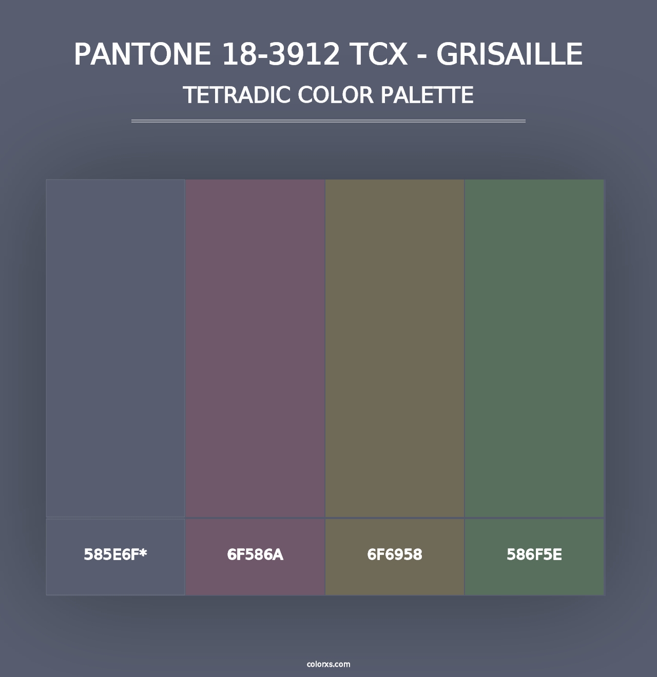 PANTONE 18-3912 TCX - Grisaille - Tetradic Color Palette