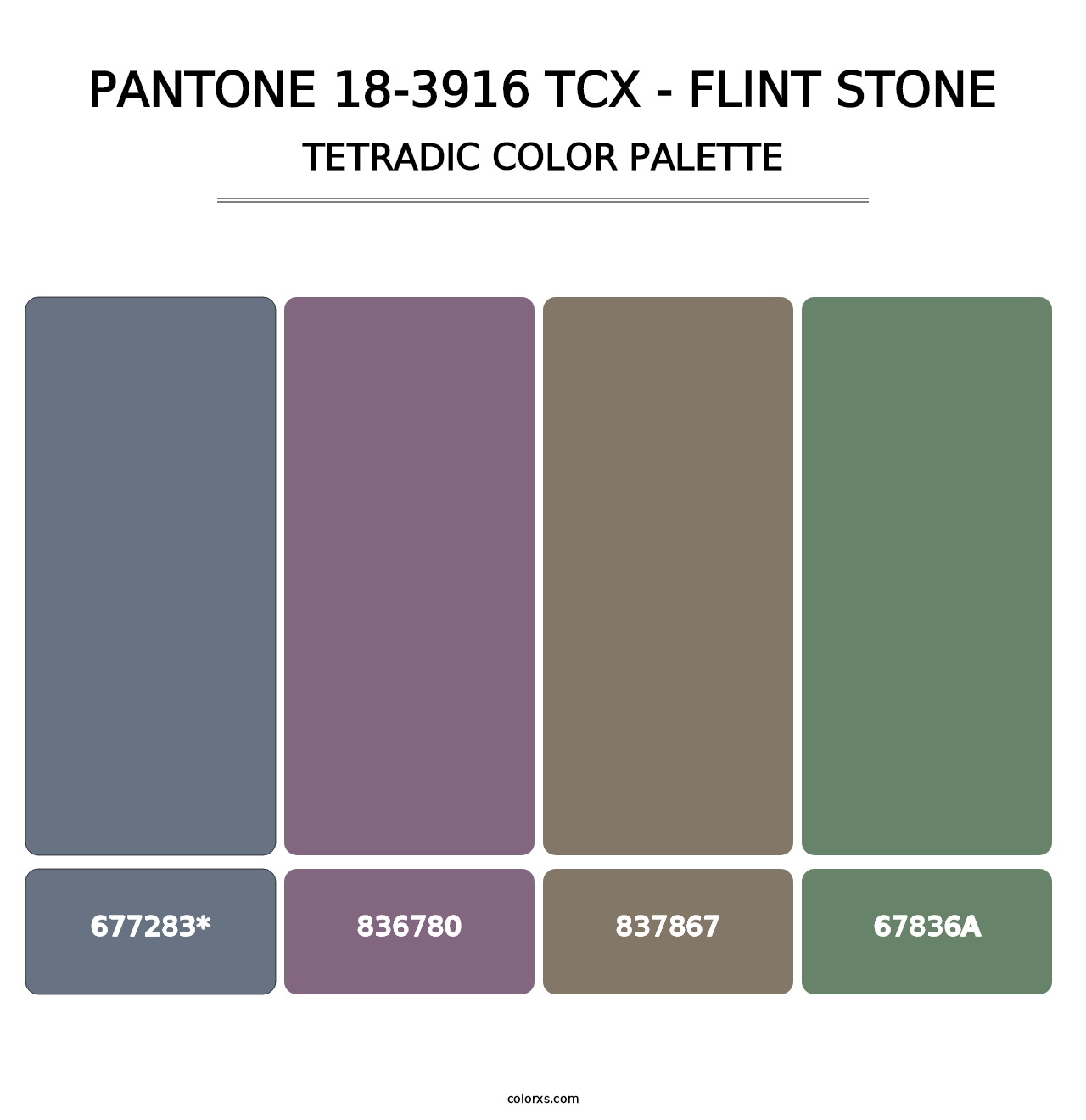 PANTONE 18-3916 TCX - Flint Stone - Tetradic Color Palette