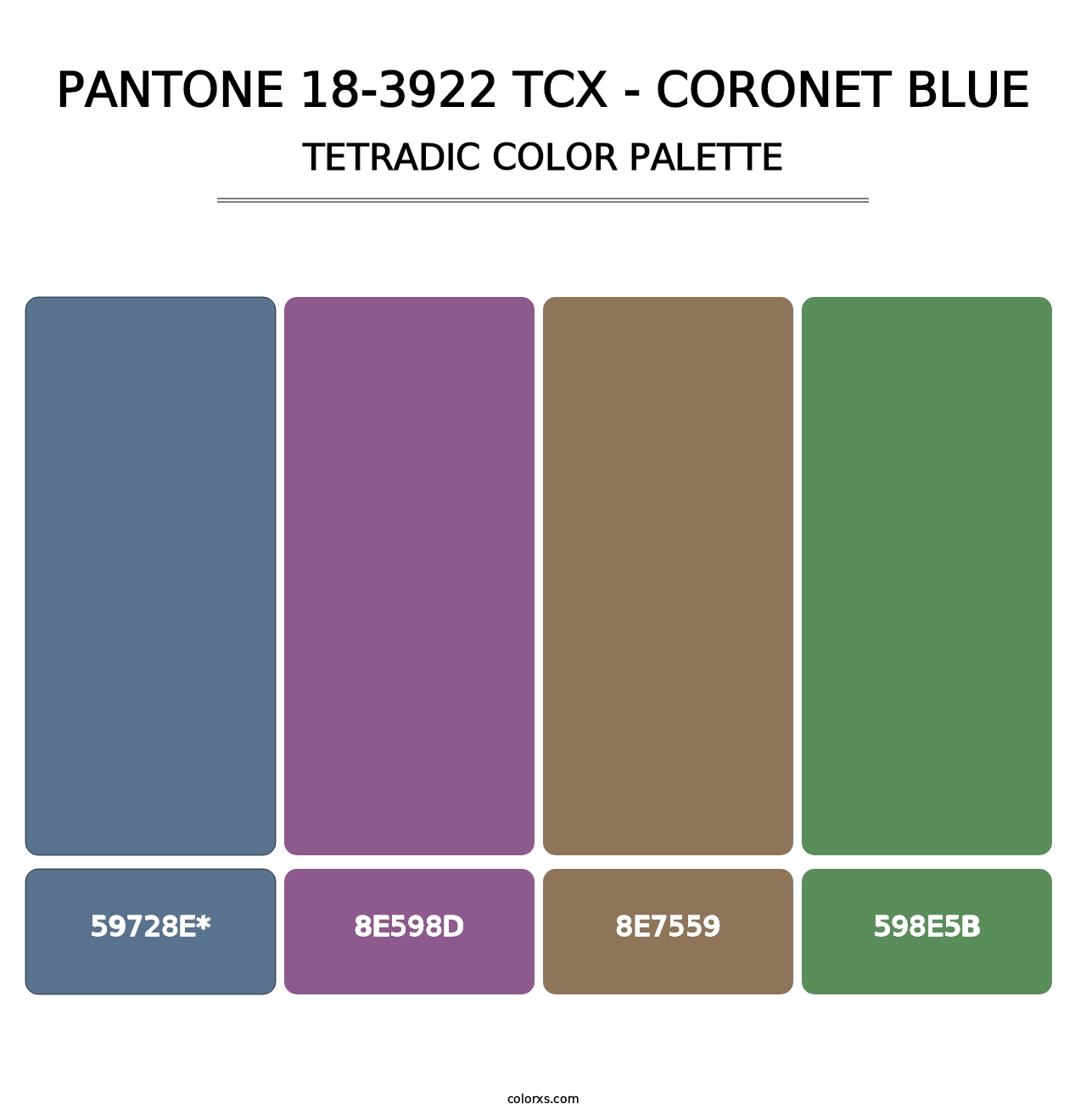 PANTONE 18-3922 TCX - Coronet Blue - Tetradic Color Palette