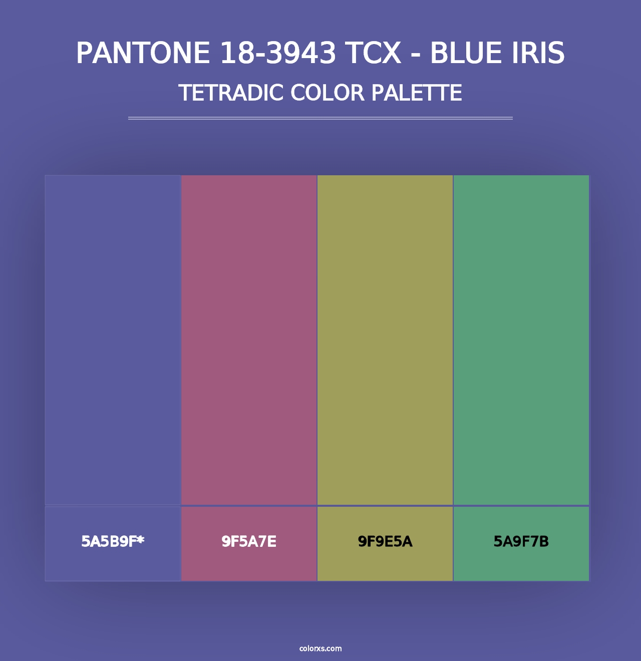 PANTONE 18-3943 TCX - Blue Iris - Tetradic Color Palette