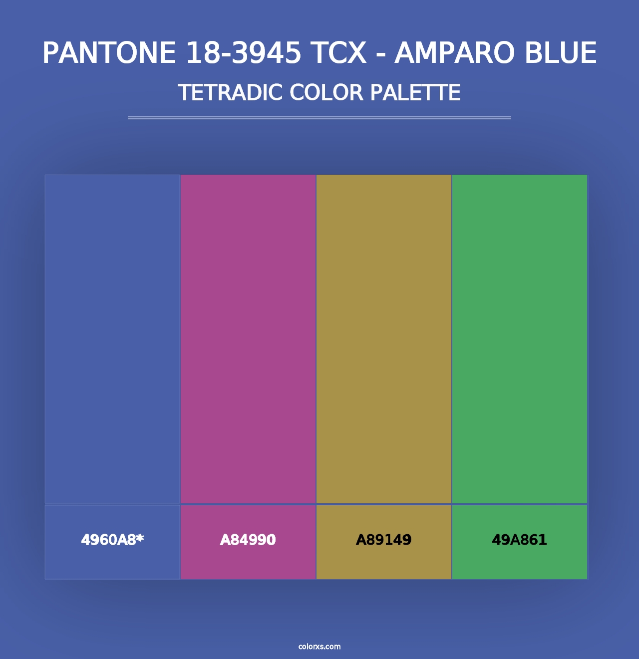 PANTONE 18-3945 TCX - Amparo Blue - Tetradic Color Palette