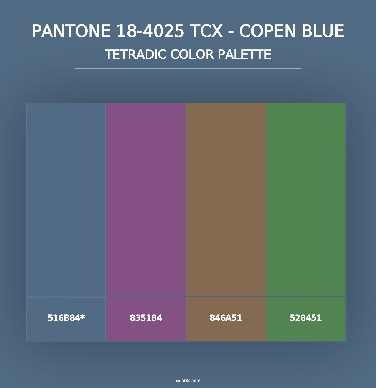 PANTONE 18-4025 TCX - Copen Blue - Tetradic Color Palette