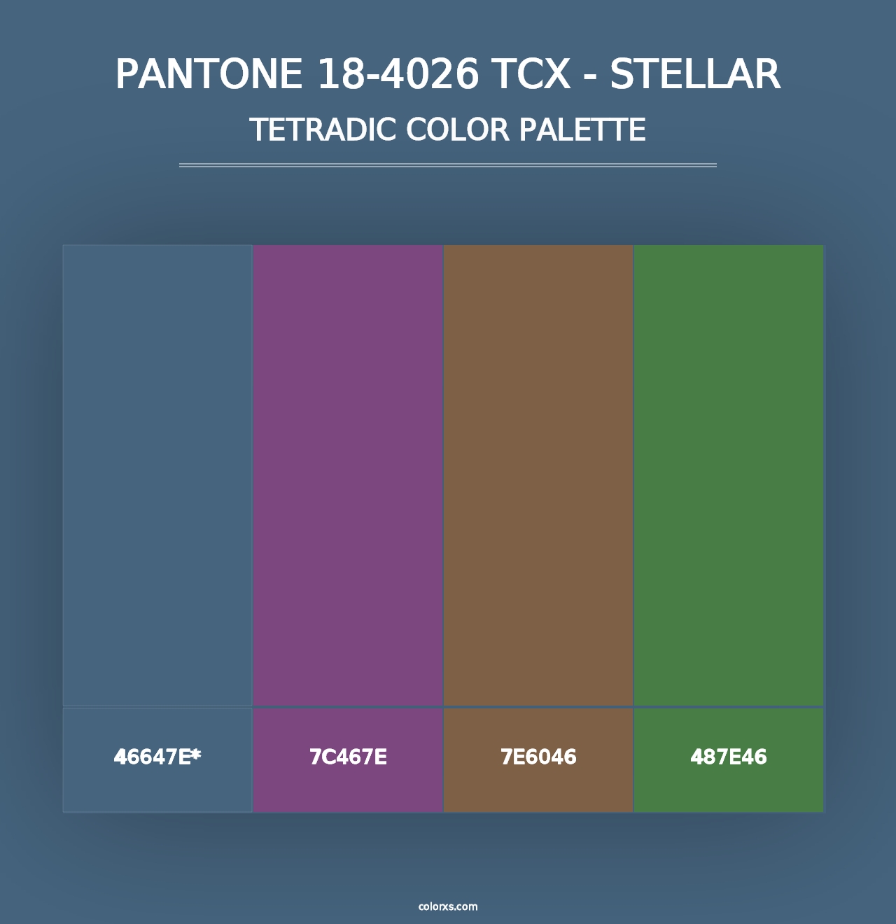 PANTONE 18-4026 TCX - Stellar - Tetradic Color Palette