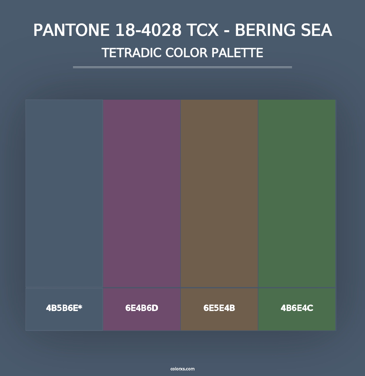 PANTONE 18-4028 TCX - Bering Sea - Tetradic Color Palette