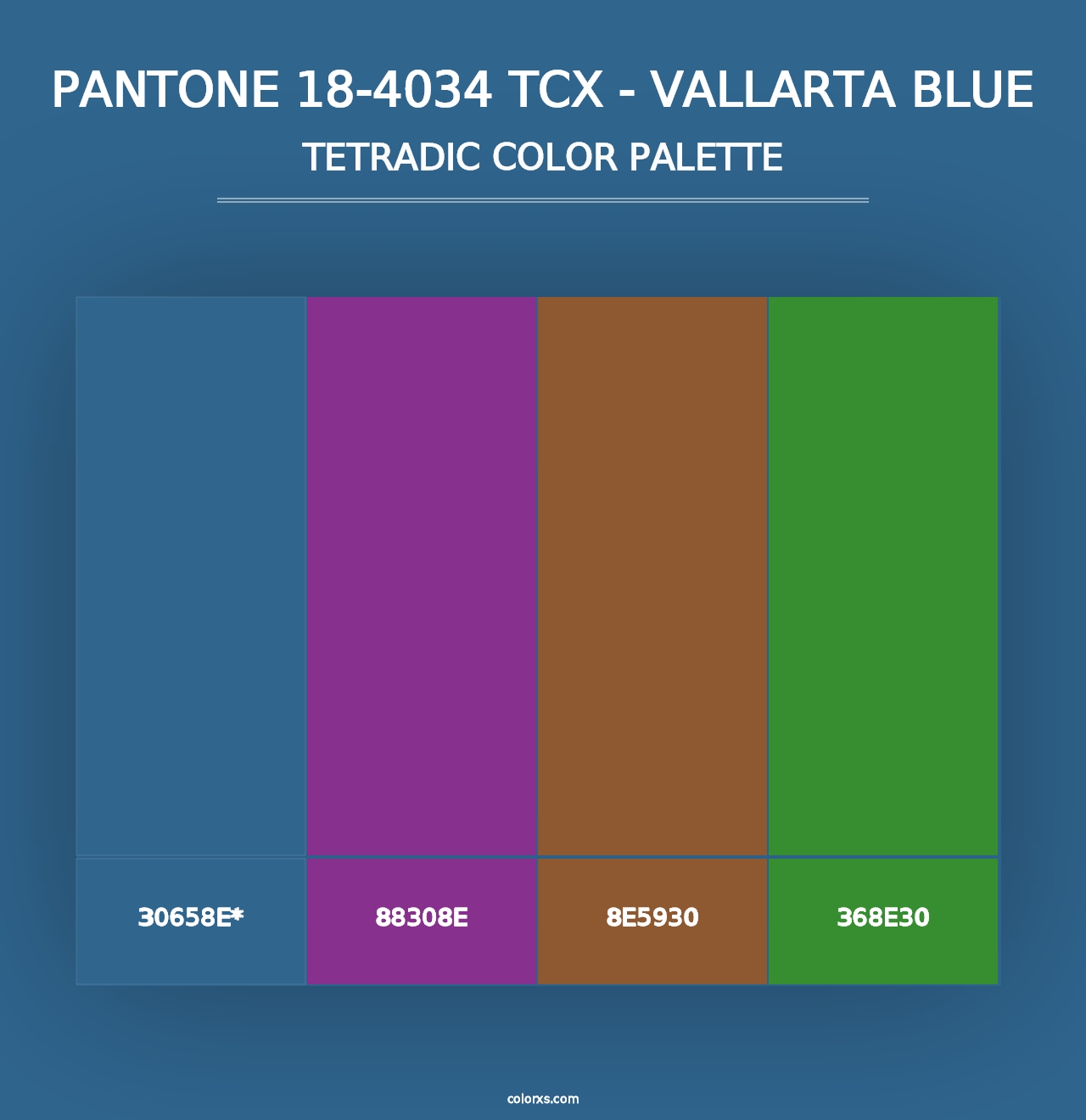 PANTONE 18-4034 TCX - Vallarta Blue - Tetradic Color Palette