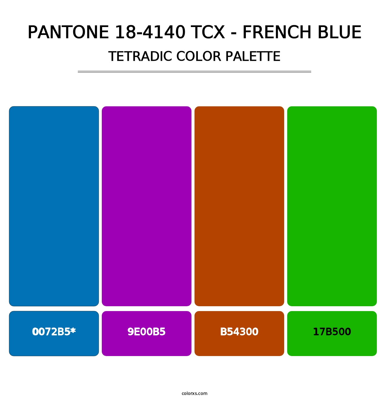 PANTONE 18-4140 TCX - French Blue - Tetradic Color Palette