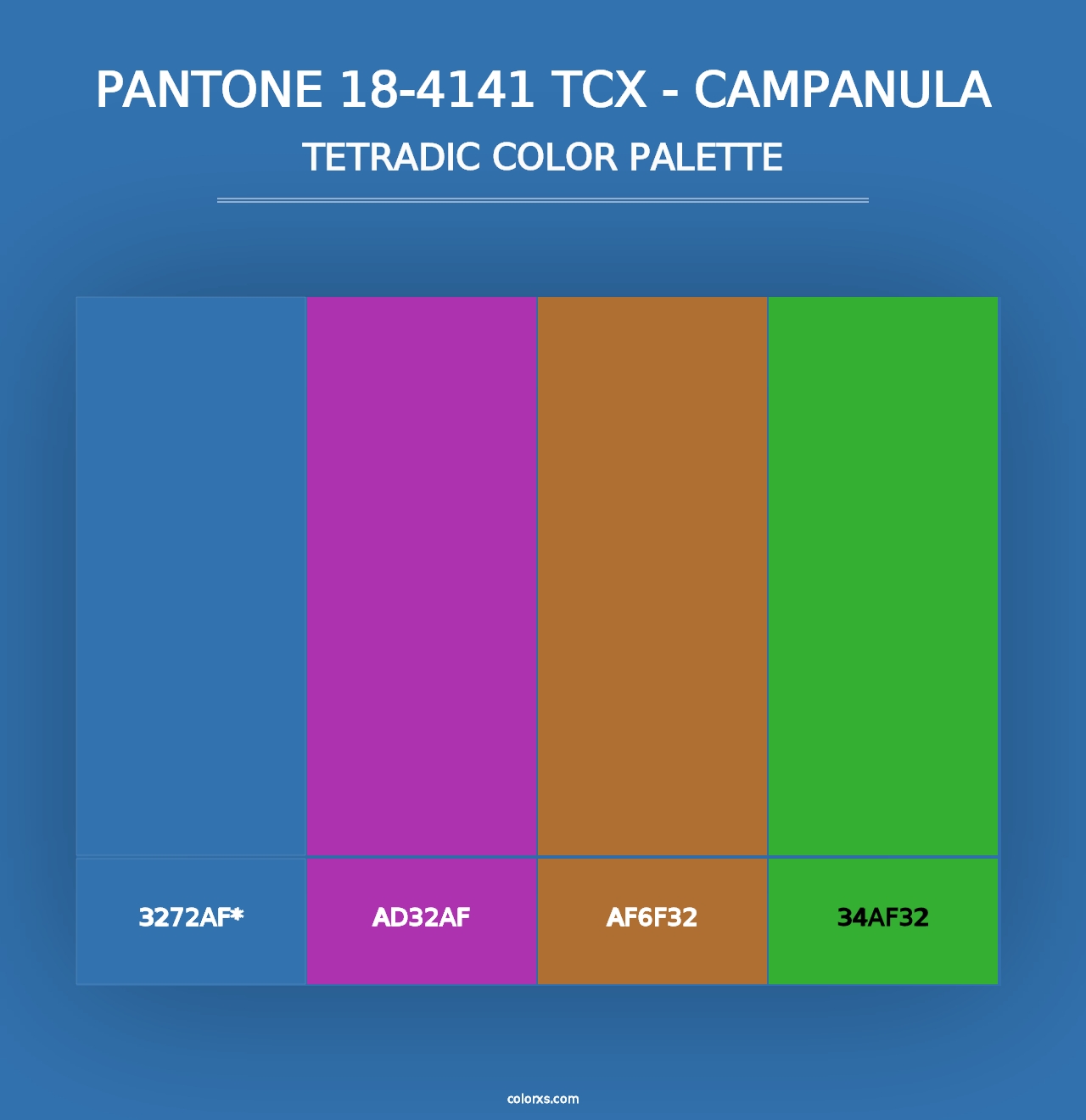 PANTONE 18-4141 TCX - Campanula - Tetradic Color Palette