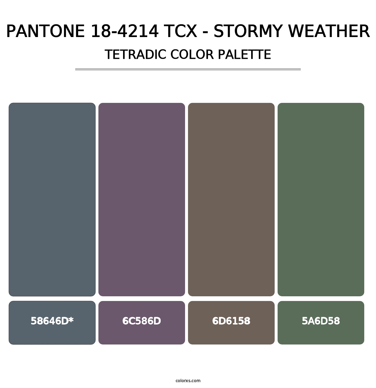 PANTONE 18-4214 TCX - Stormy Weather - Tetradic Color Palette