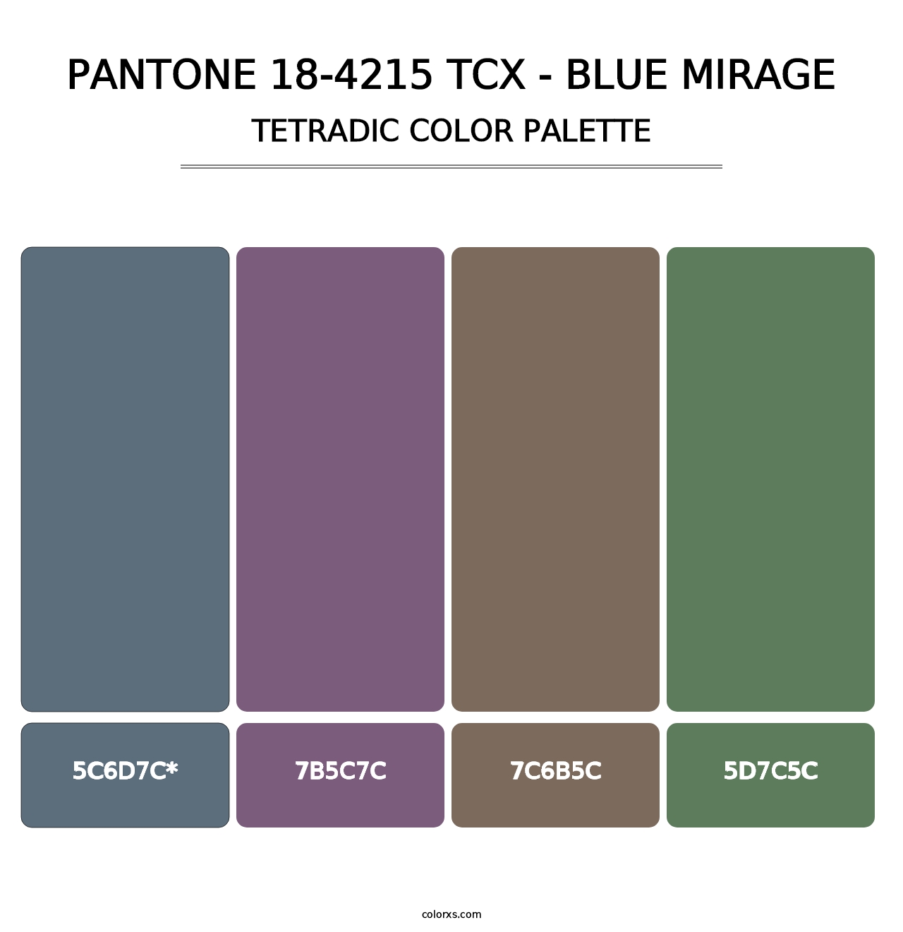 PANTONE 18-4215 TCX - Blue Mirage - Tetradic Color Palette