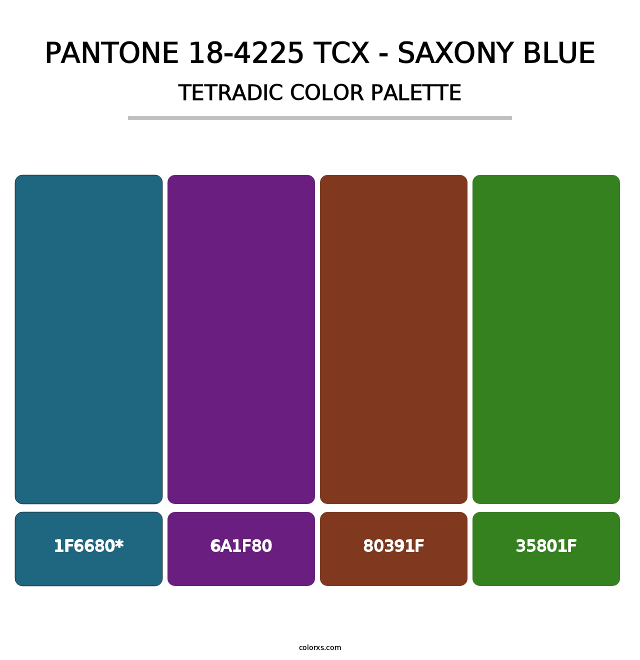 PANTONE 18-4225 TCX - Saxony Blue - Tetradic Color Palette