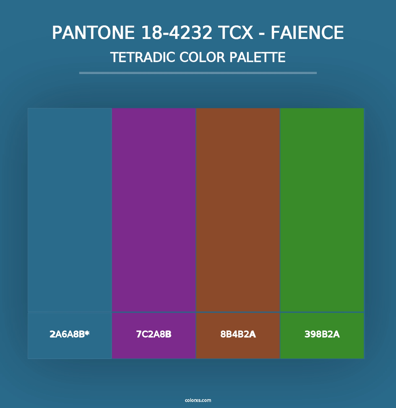 PANTONE 18-4232 TCX - Faience - Tetradic Color Palette