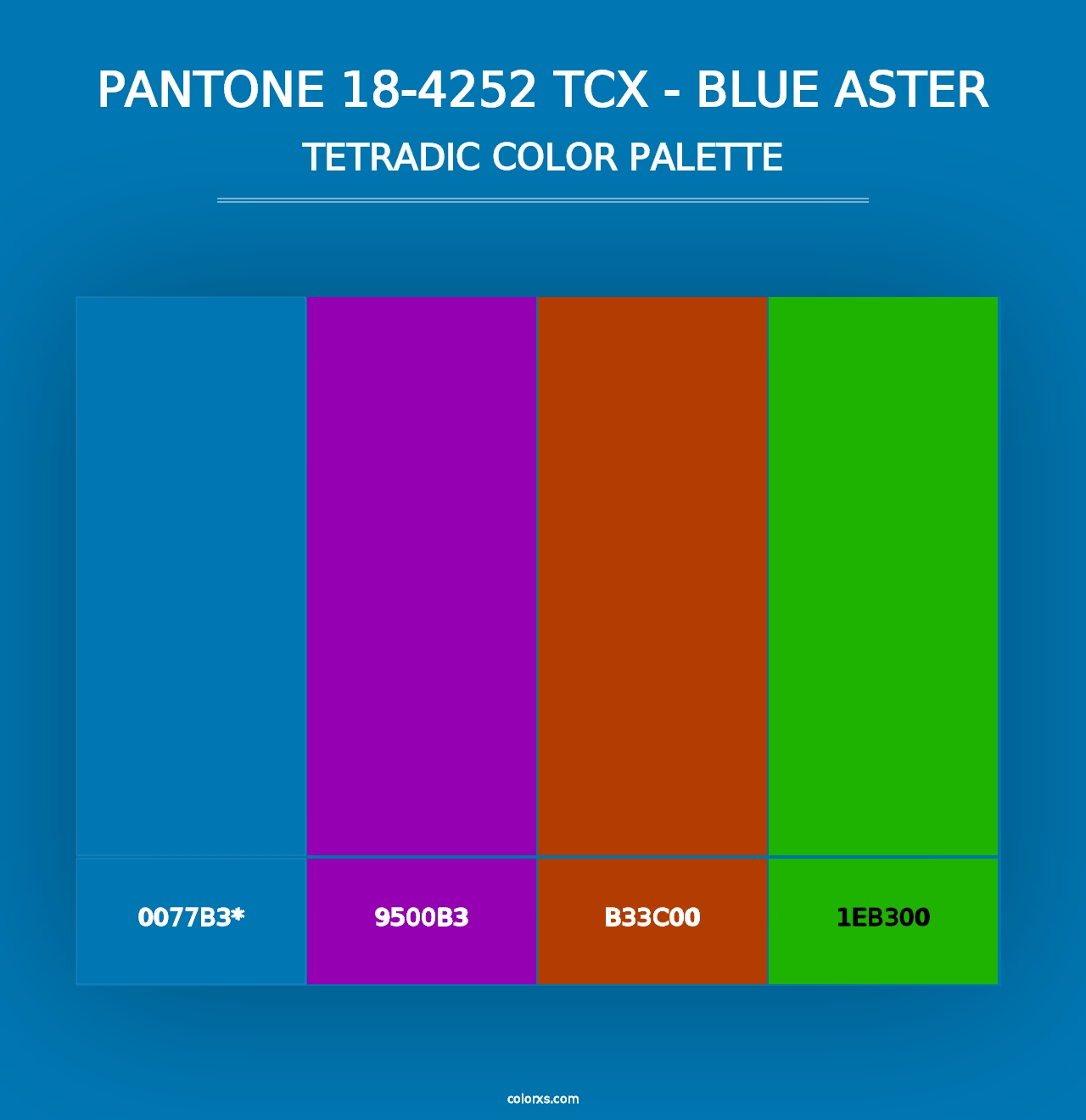 PANTONE 18-4252 TCX - Blue Aster - Tetradic Color Palette