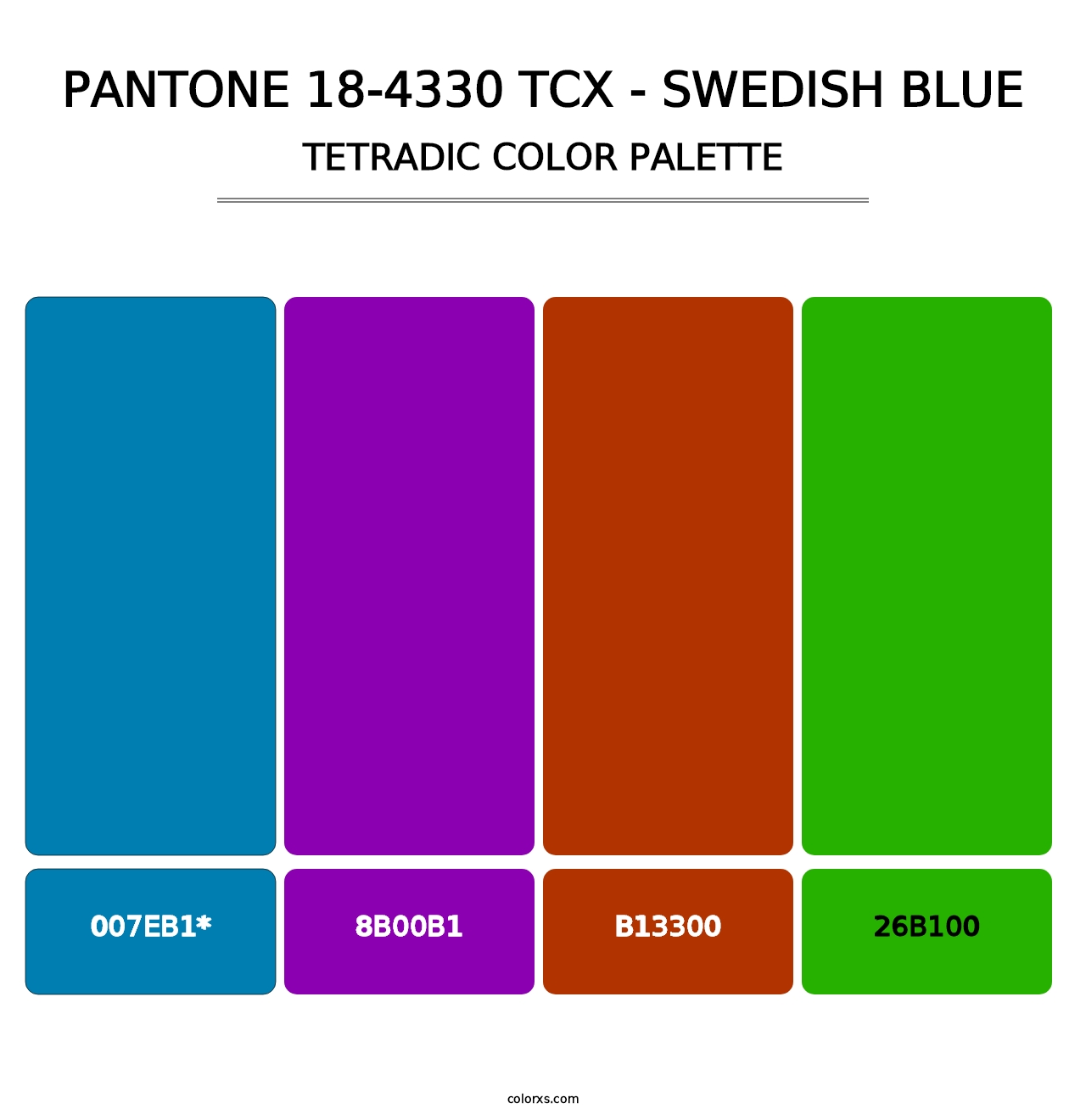 PANTONE 18-4330 TCX - Swedish Blue - Tetradic Color Palette