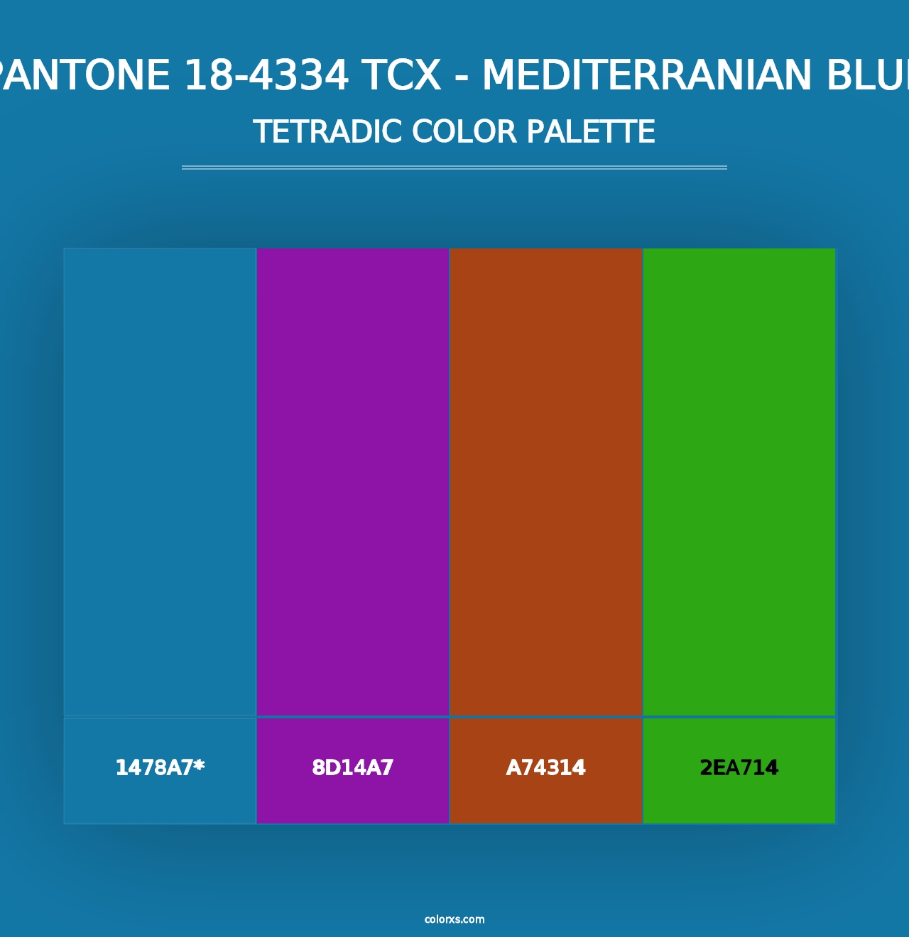 PANTONE 18-4334 TCX - Mediterranian Blue - Tetradic Color Palette