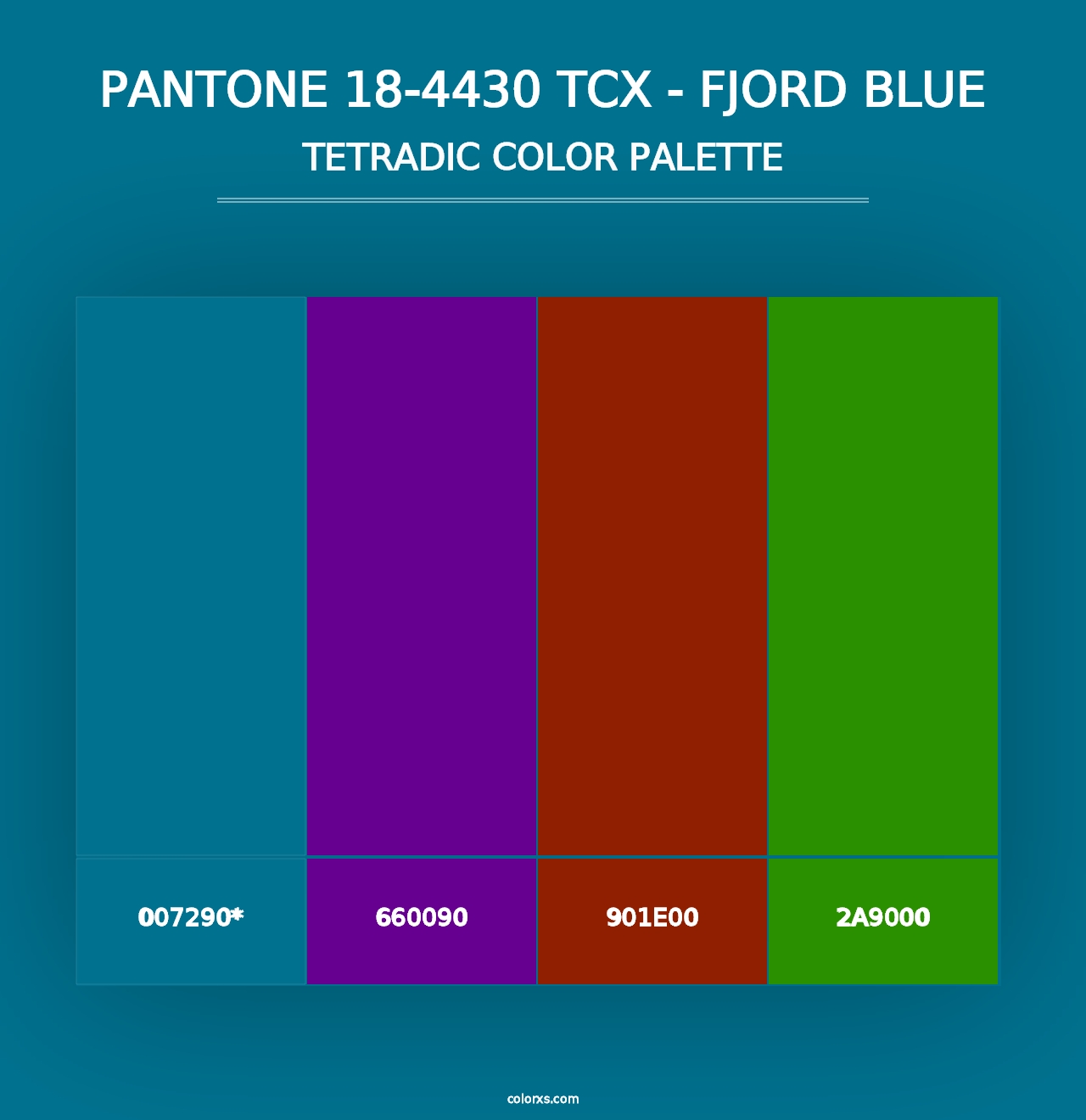 PANTONE 18-4430 TCX - Fjord Blue - Tetradic Color Palette