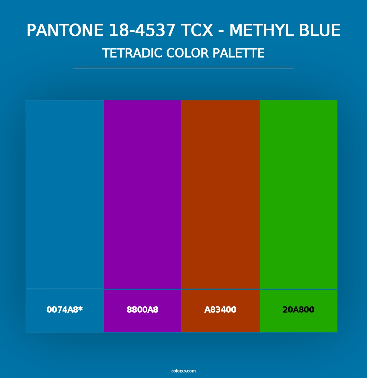 PANTONE 18-4537 TCX - Methyl Blue - Tetradic Color Palette