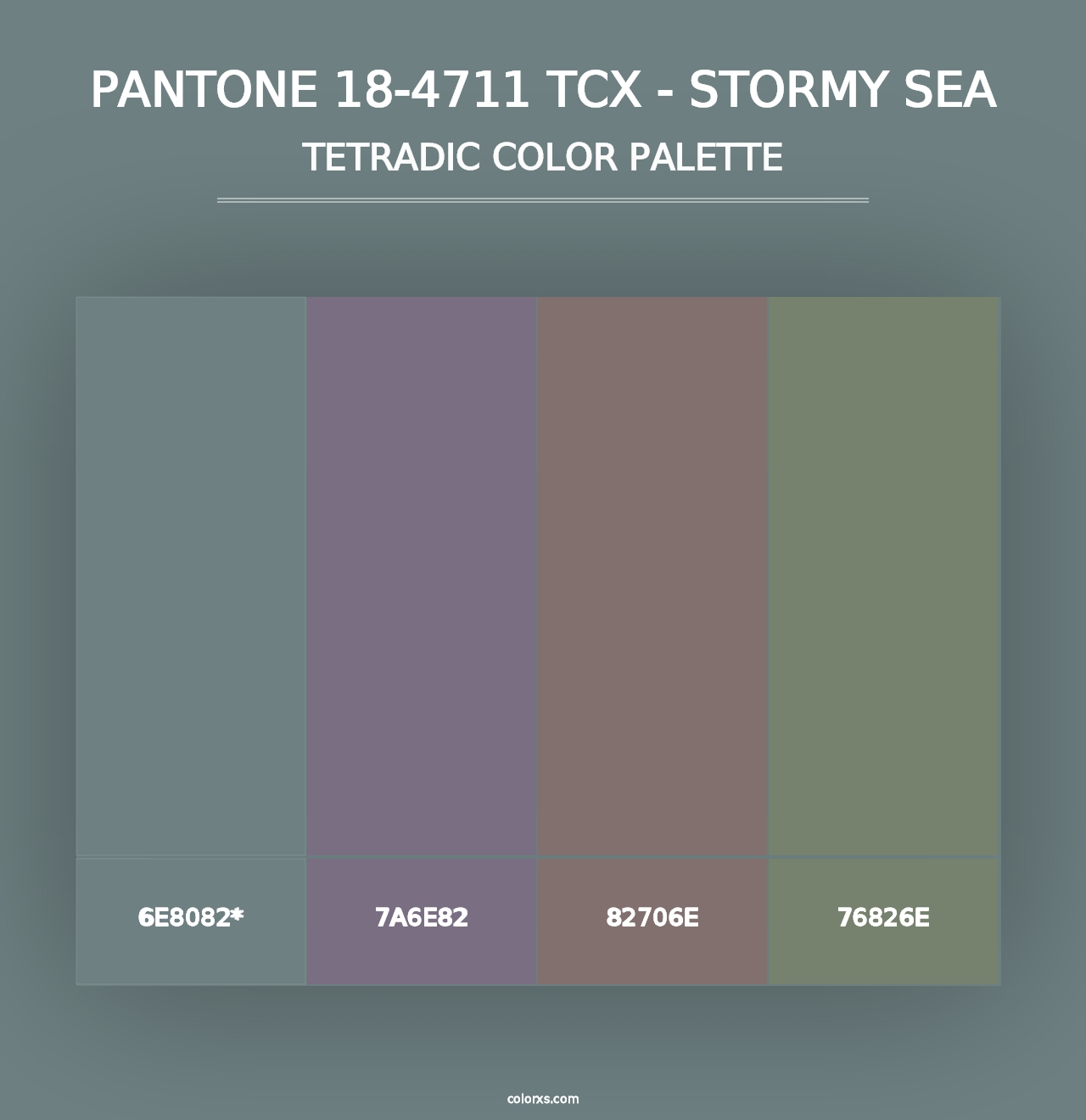 PANTONE 18-4711 TCX - Stormy Sea - Tetradic Color Palette