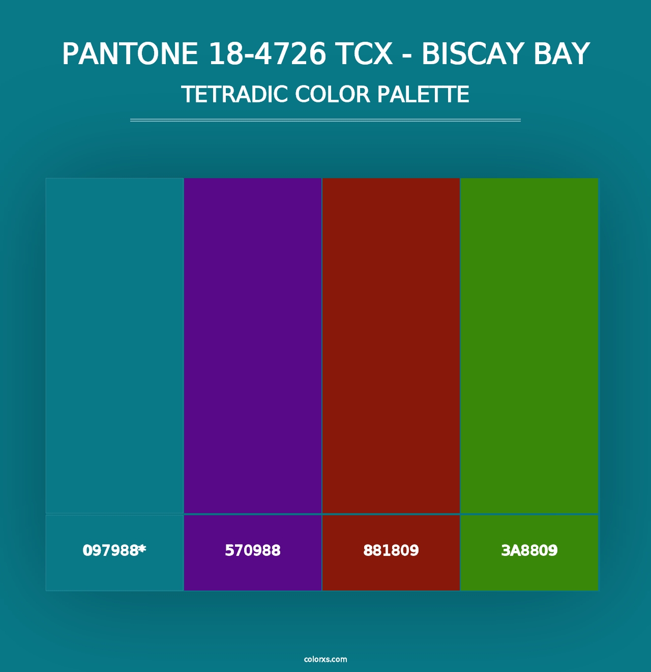 PANTONE 18-4726 TCX - Biscay Bay - Tetradic Color Palette