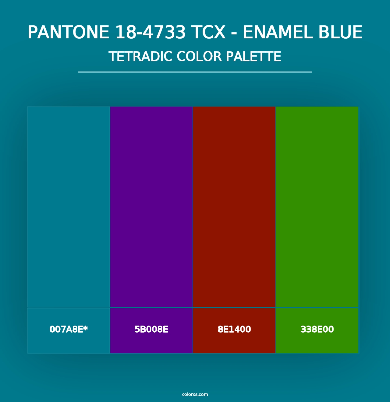 PANTONE 18-4733 TCX - Enamel Blue - Tetradic Color Palette