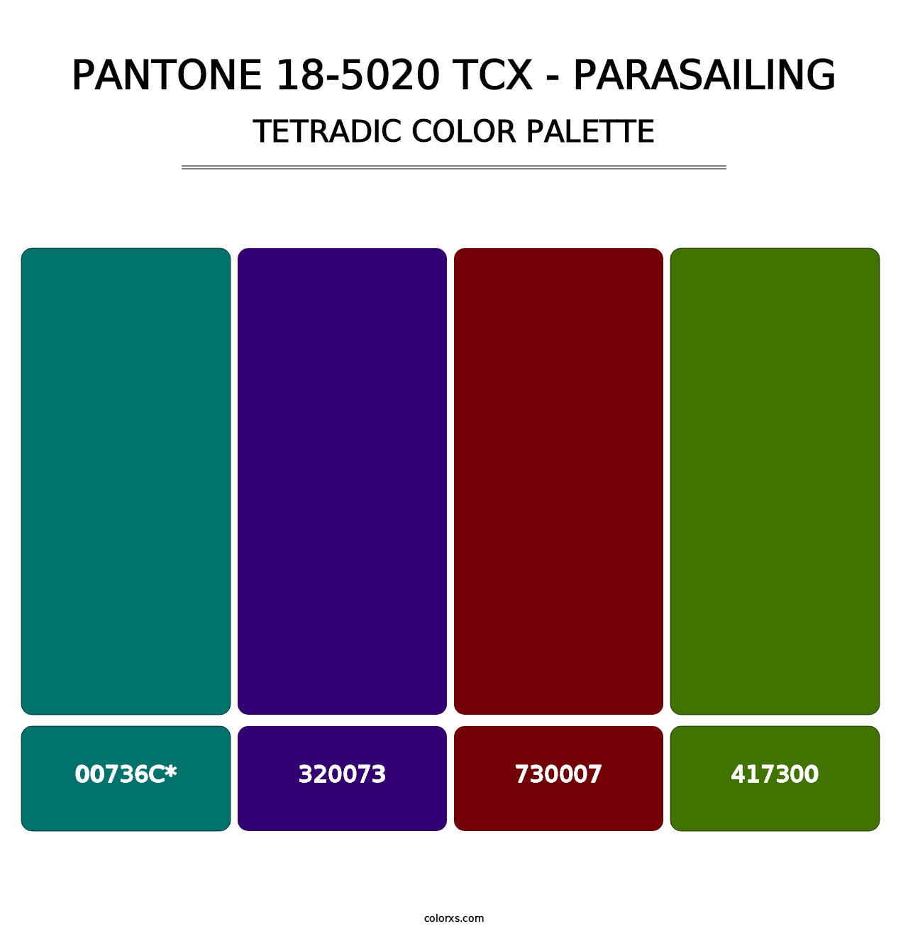 PANTONE 18-5020 TCX - Parasailing - Tetradic Color Palette