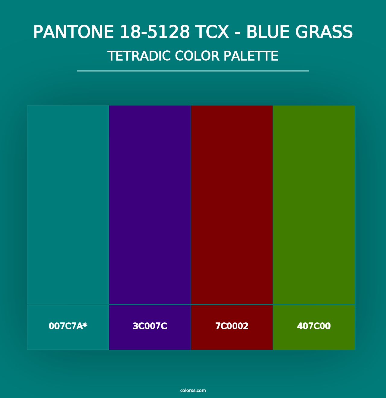 PANTONE 18-5128 TCX - Blue Grass - Tetradic Color Palette