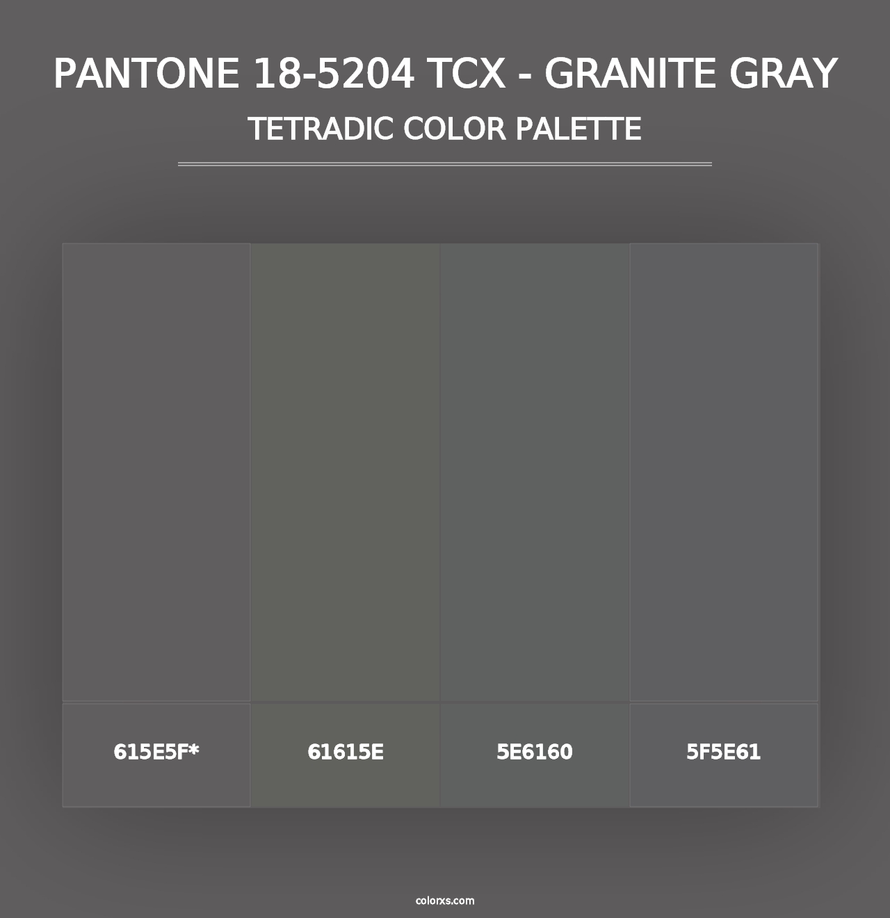 PANTONE 18-5204 TCX - Granite Gray - Tetradic Color Palette