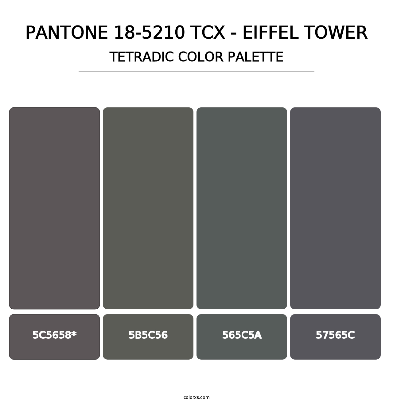 PANTONE 18-5210 TCX - Eiffel Tower - Tetradic Color Palette