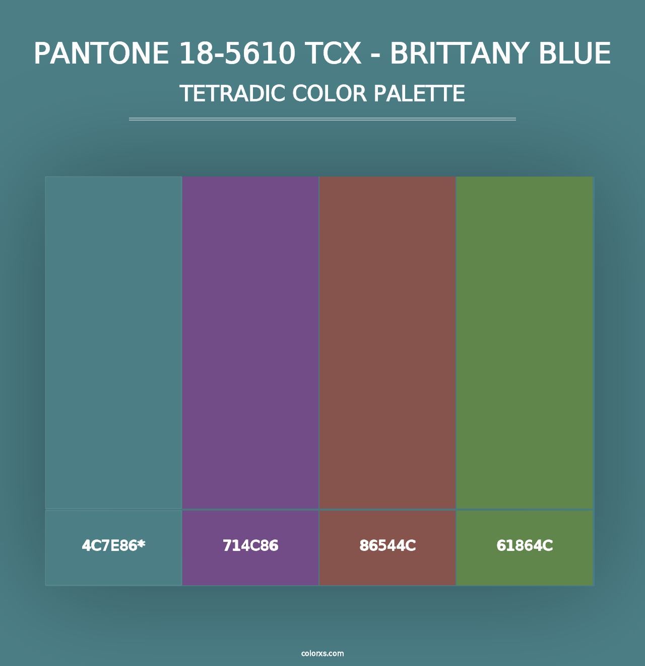 PANTONE 18-5610 TCX - Brittany Blue - Tetradic Color Palette