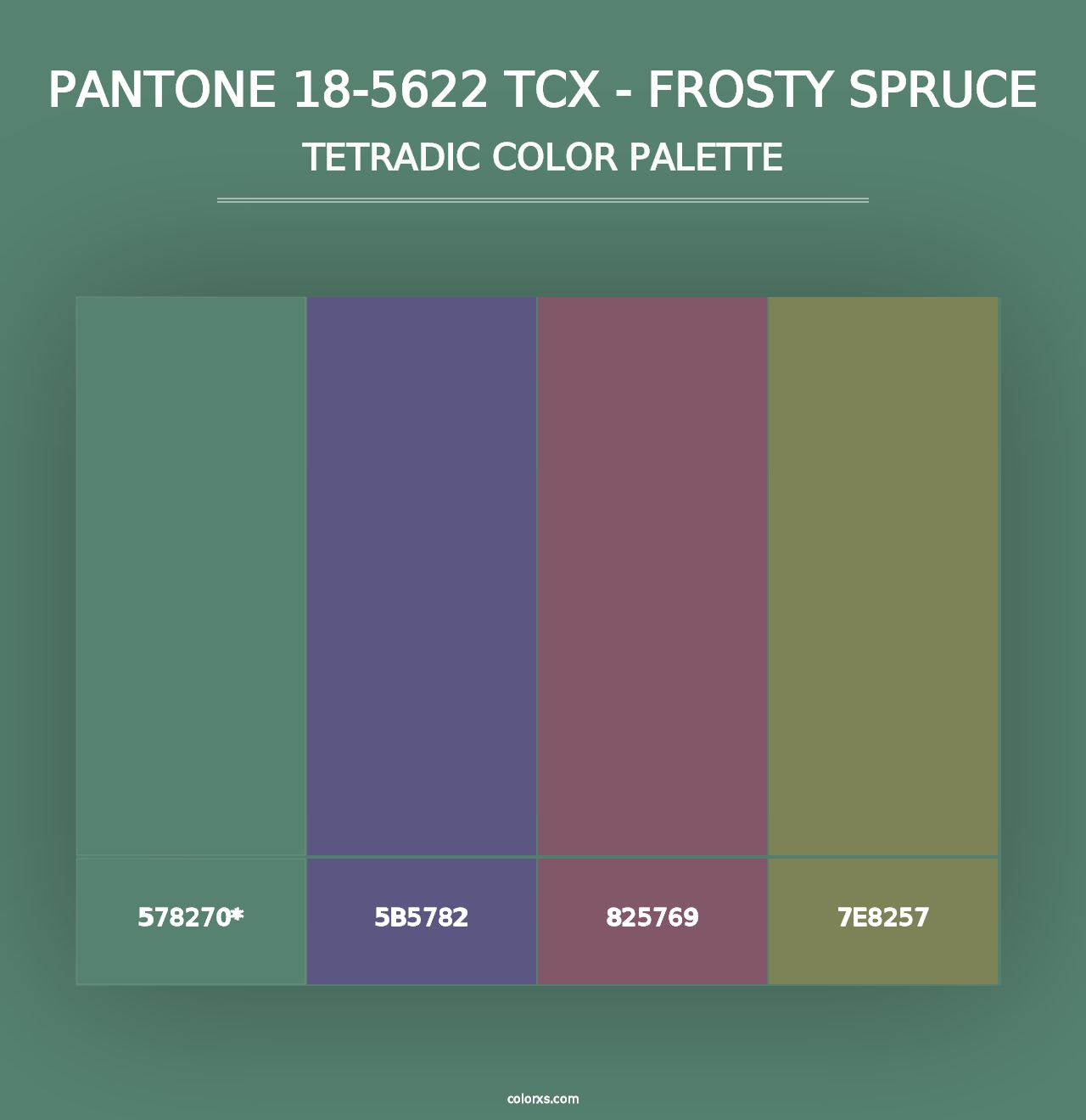 PANTONE 18-5622 TCX - Frosty Spruce - Tetradic Color Palette