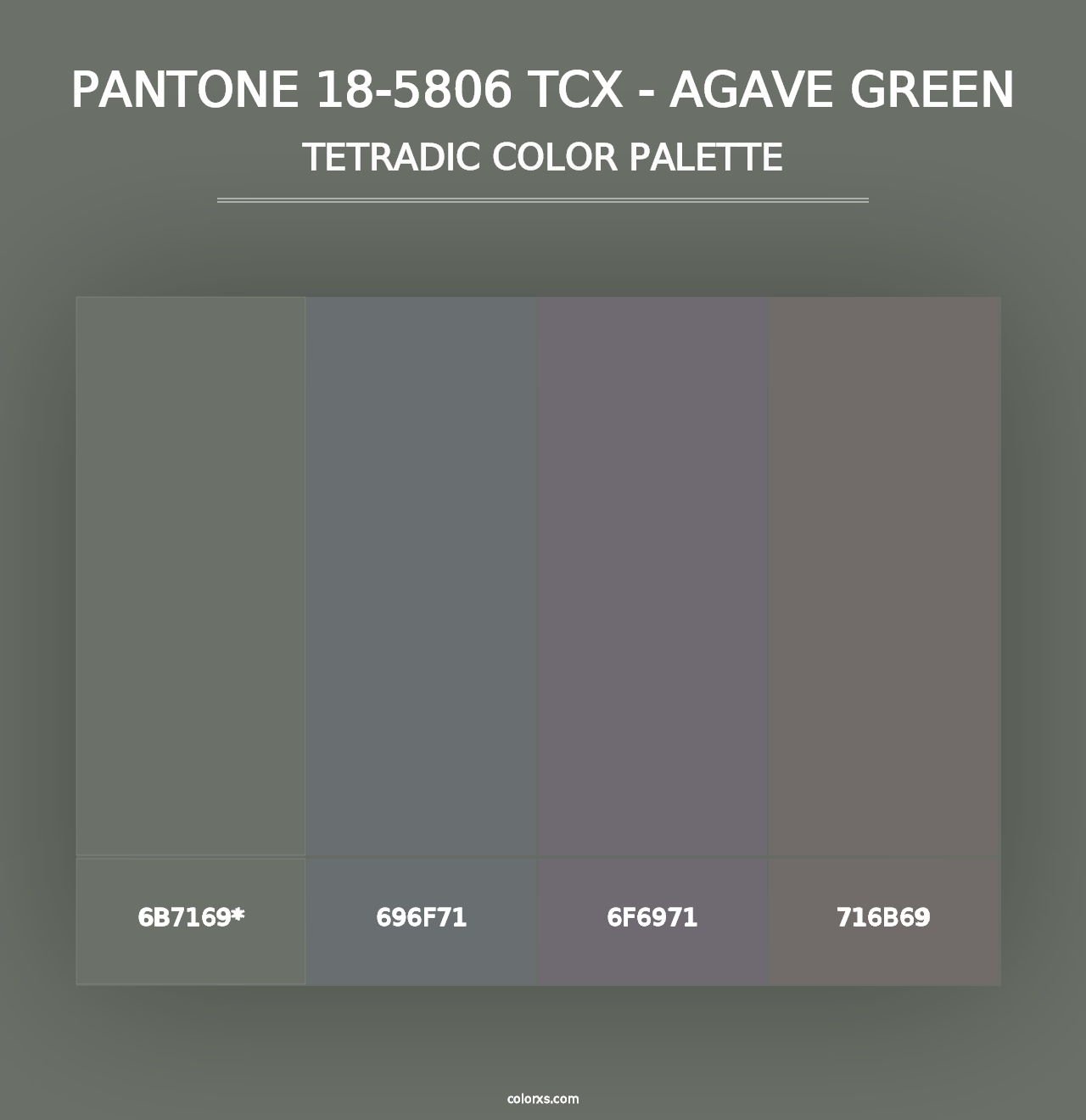 PANTONE 18-5806 TCX - Agave Green - Tetradic Color Palette