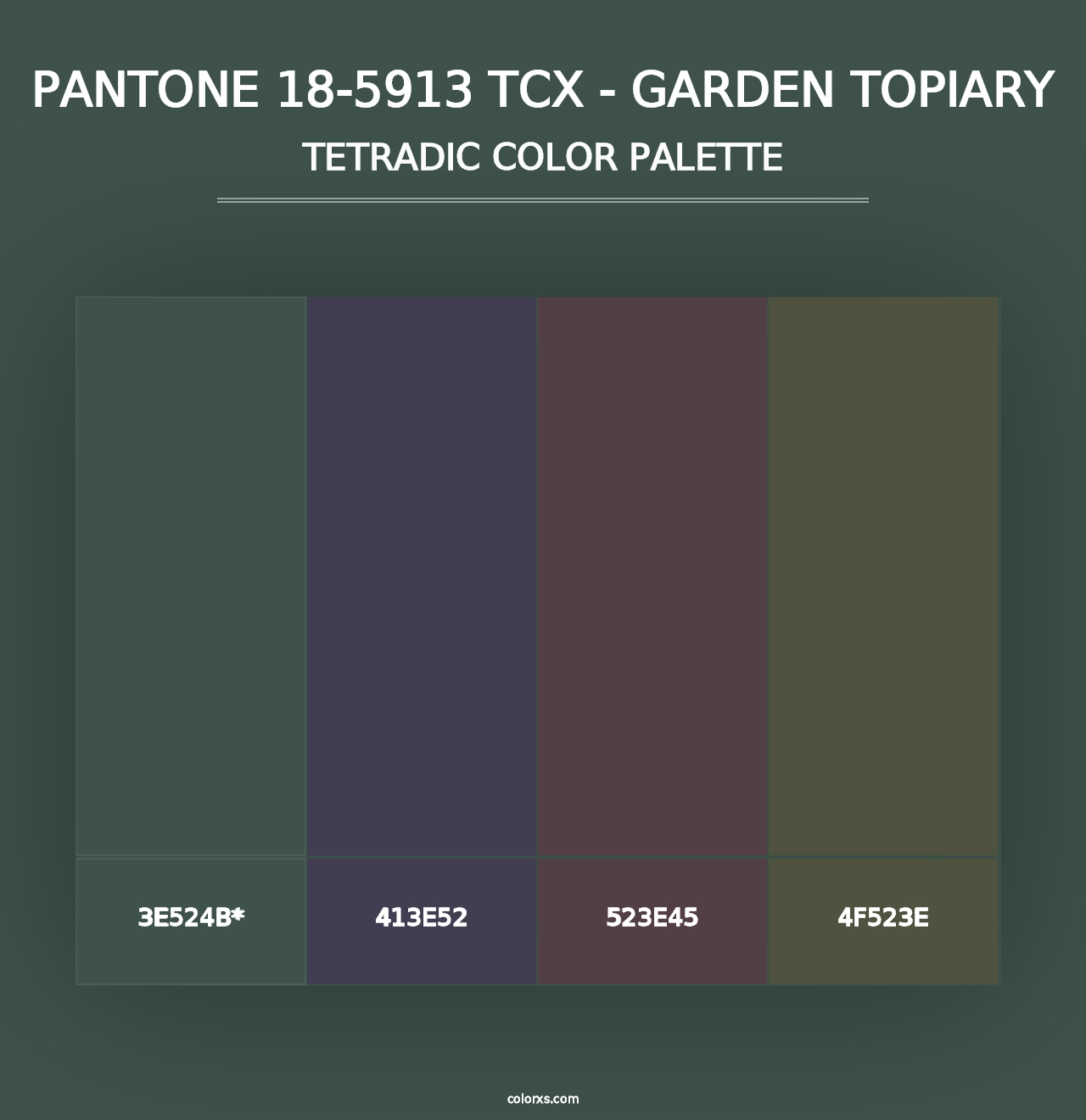 PANTONE 18-5913 TCX - Garden Topiary - Tetradic Color Palette