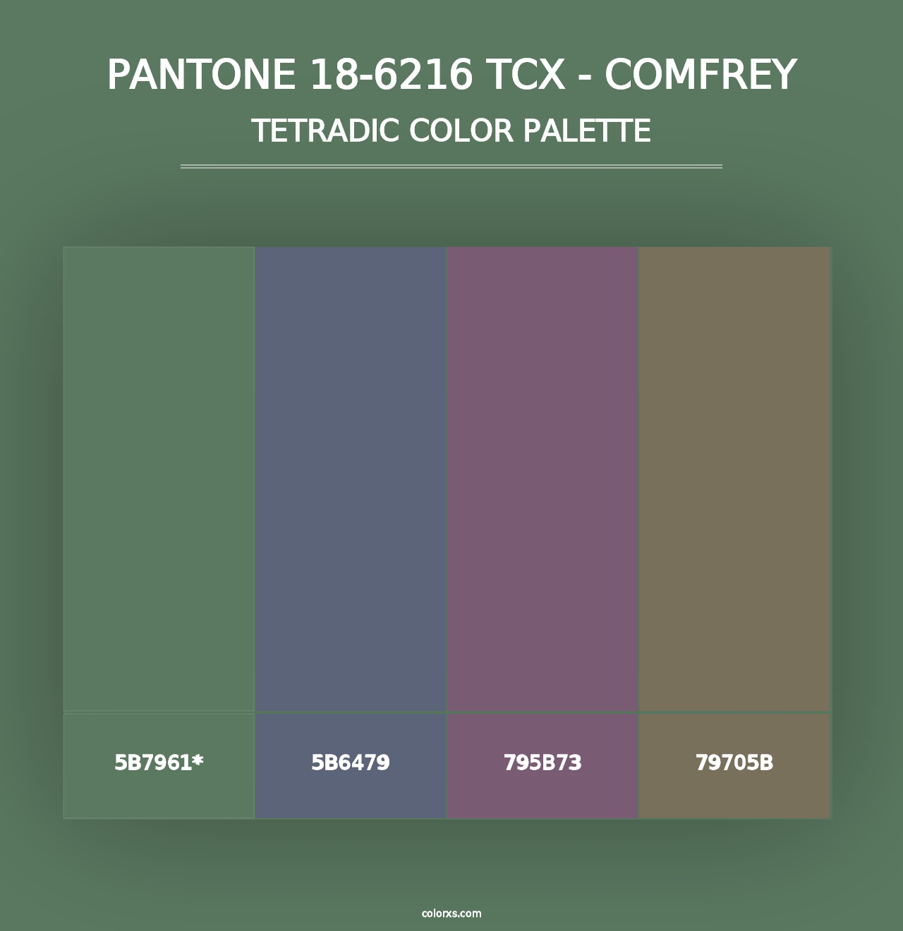 PANTONE 18-6216 TCX - Comfrey - Tetradic Color Palette