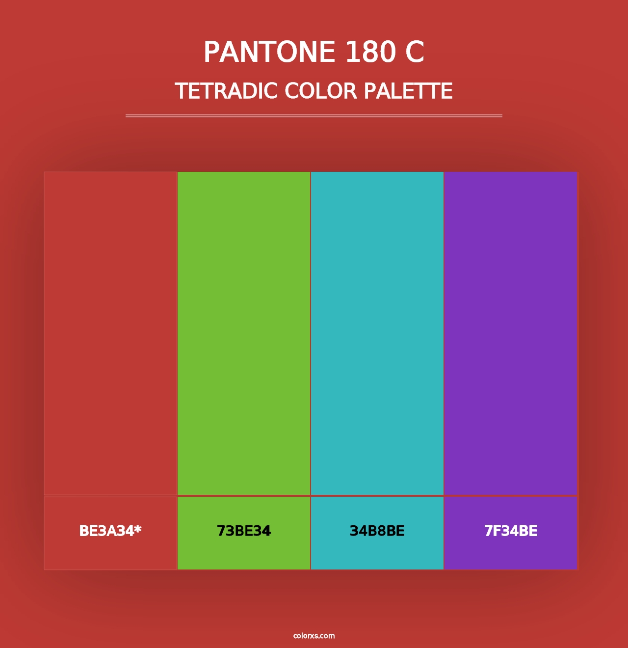 PANTONE 180 C - Tetradic Color Palette