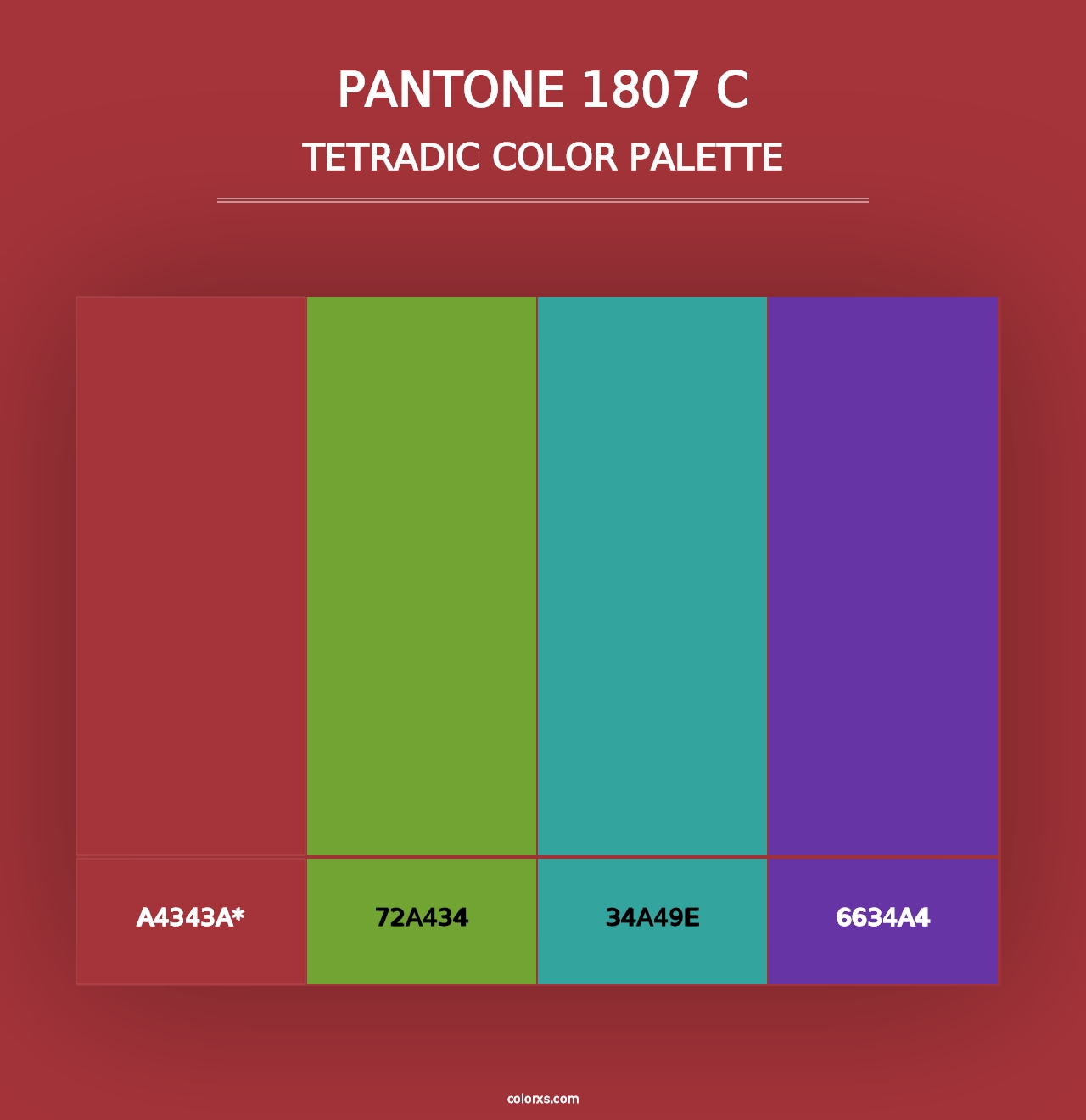 PANTONE 1807 C - Tetradic Color Palette