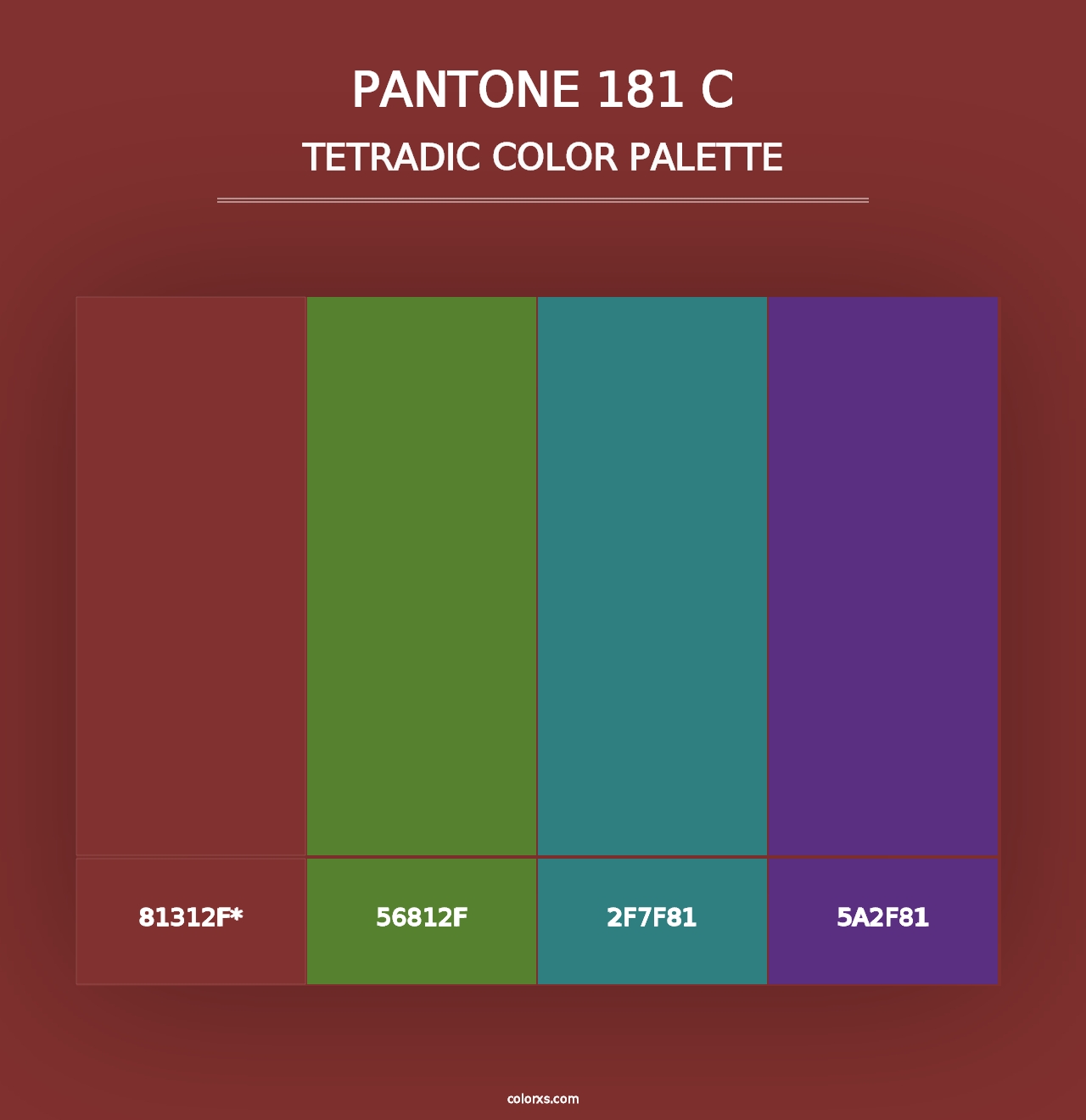 PANTONE 181 C - Tetradic Color Palette