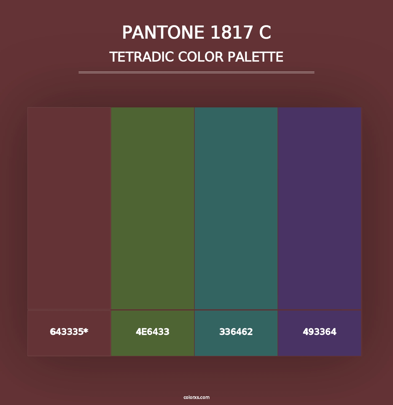 PANTONE 1817 C - Tetradic Color Palette