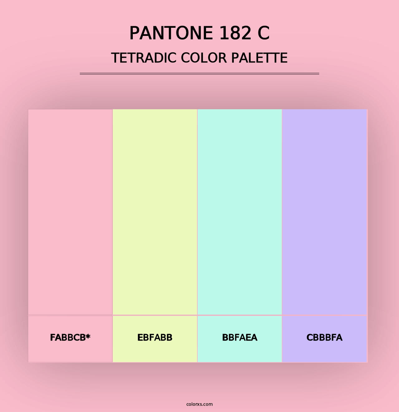 PANTONE 182 C - Tetradic Color Palette