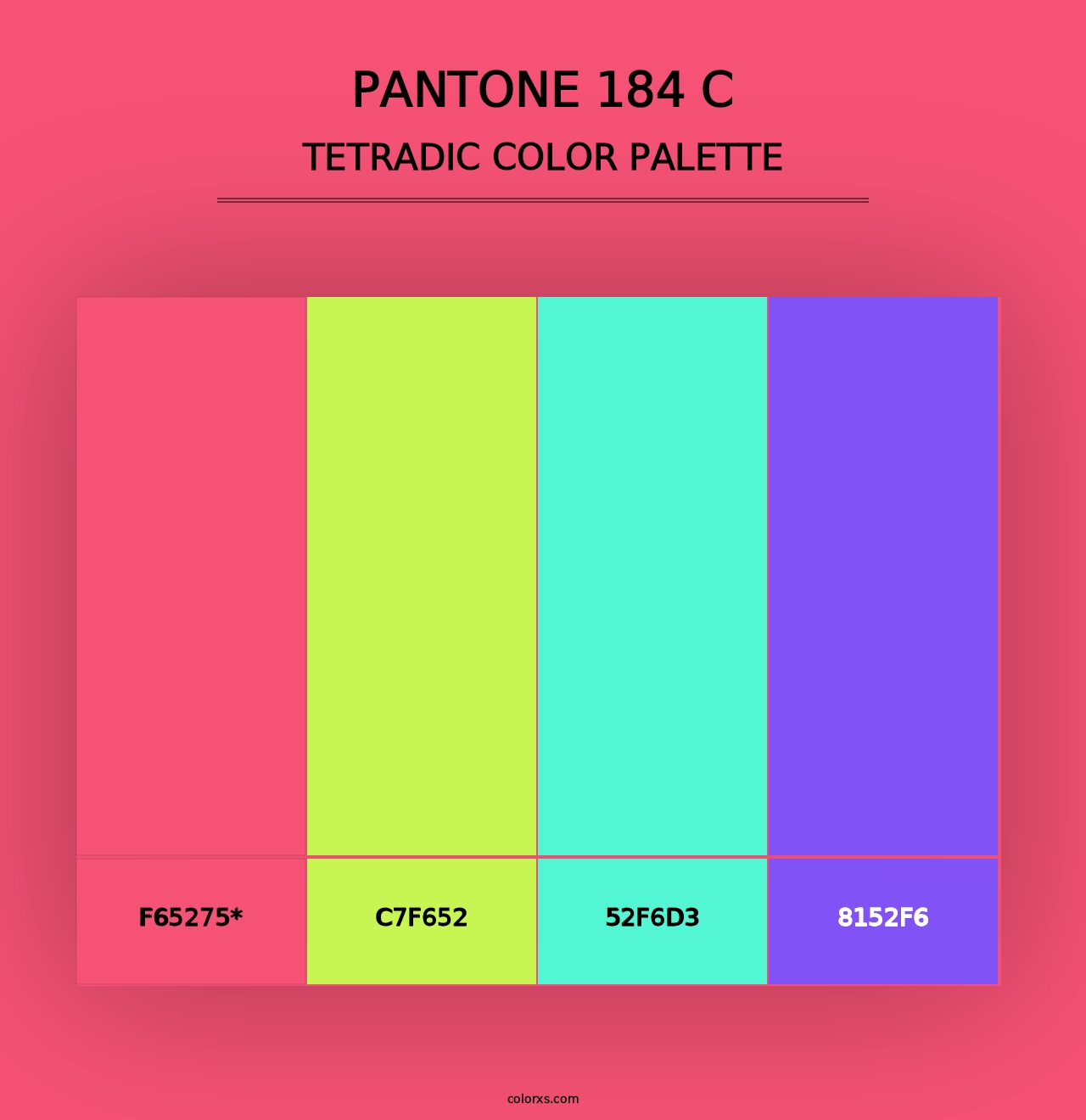 PANTONE 184 C - Tetradic Color Palette